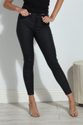 Tractr High Rise Skinny-Black Coated- FINAL SALE