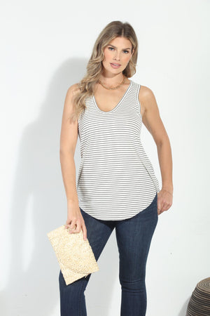 Easy Jersey Tank- Vonny Stripe-FINAL SALE