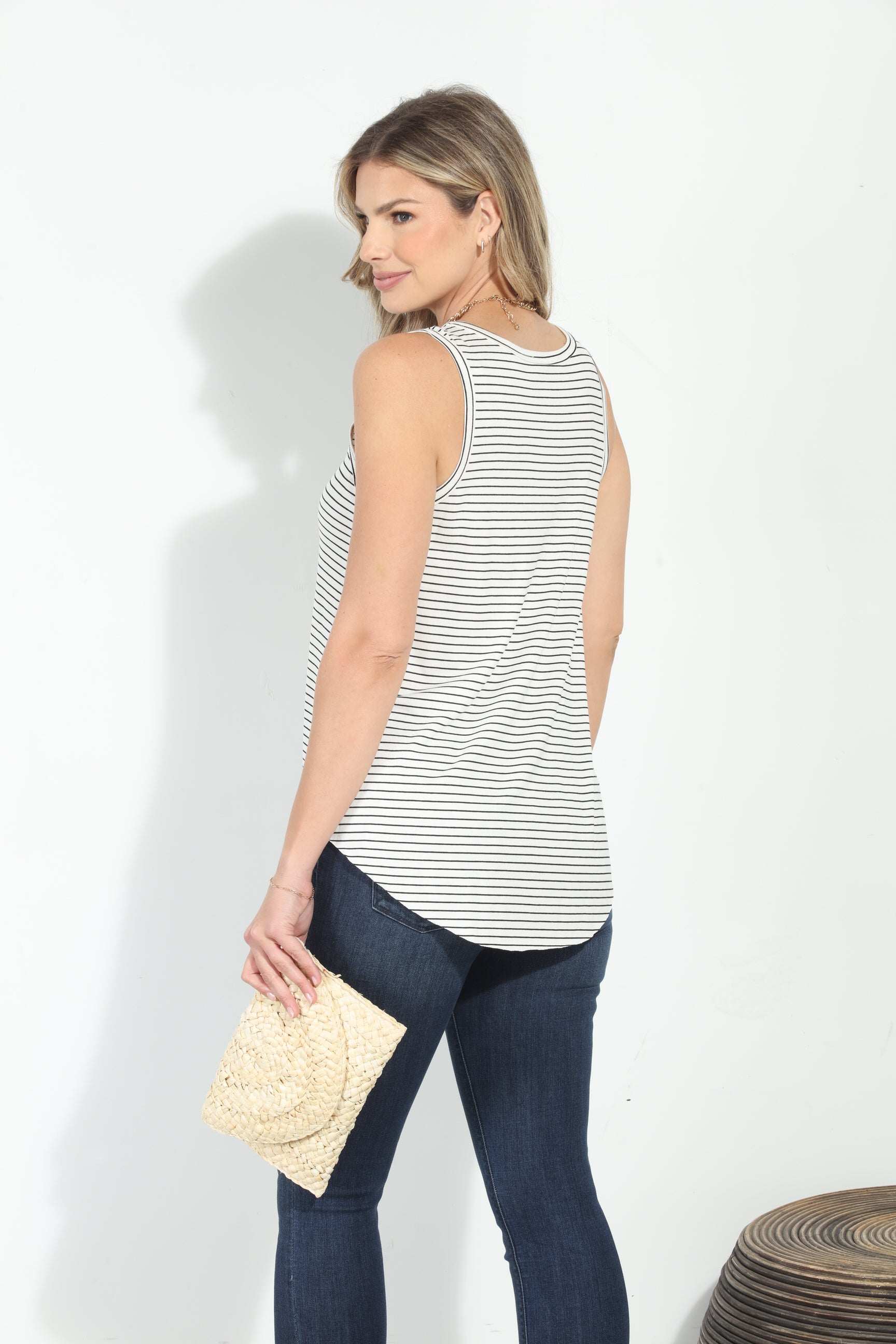 Easy Jersey Tank- Vonny Stripe