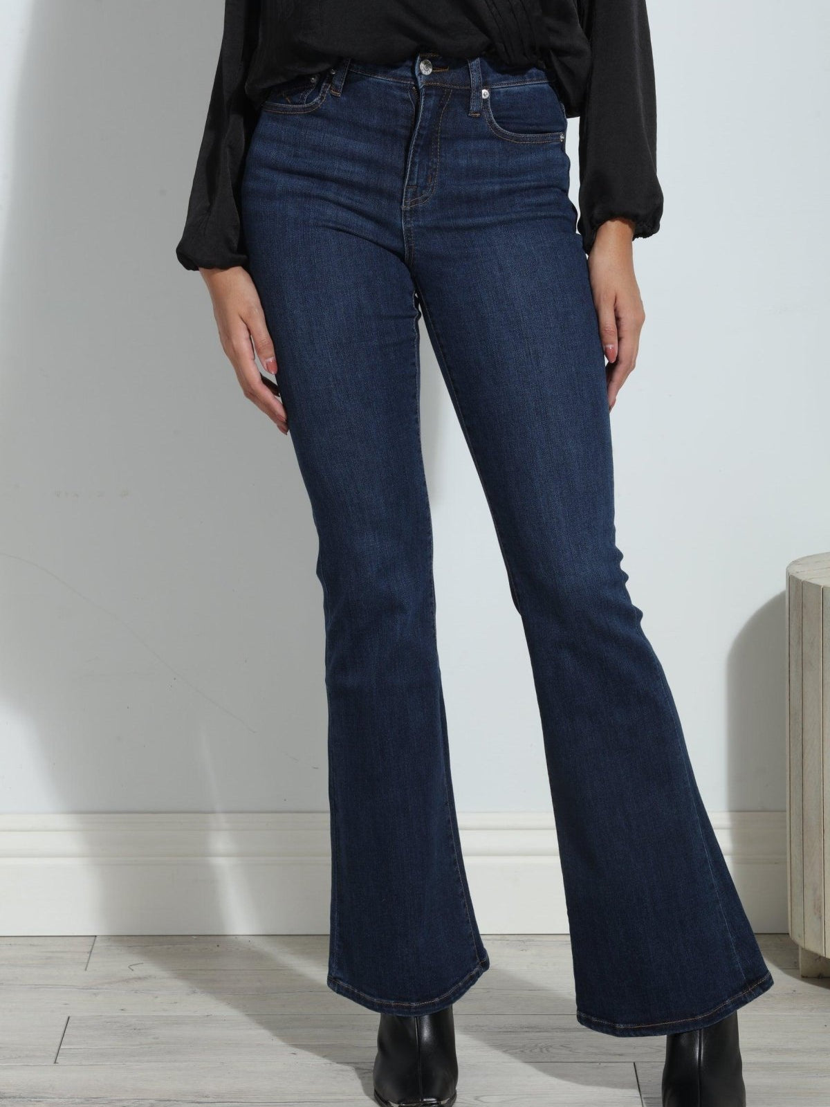 Unpublished Janet Mid Rise Flare Jeans -Dark Denim-FINAL SALE