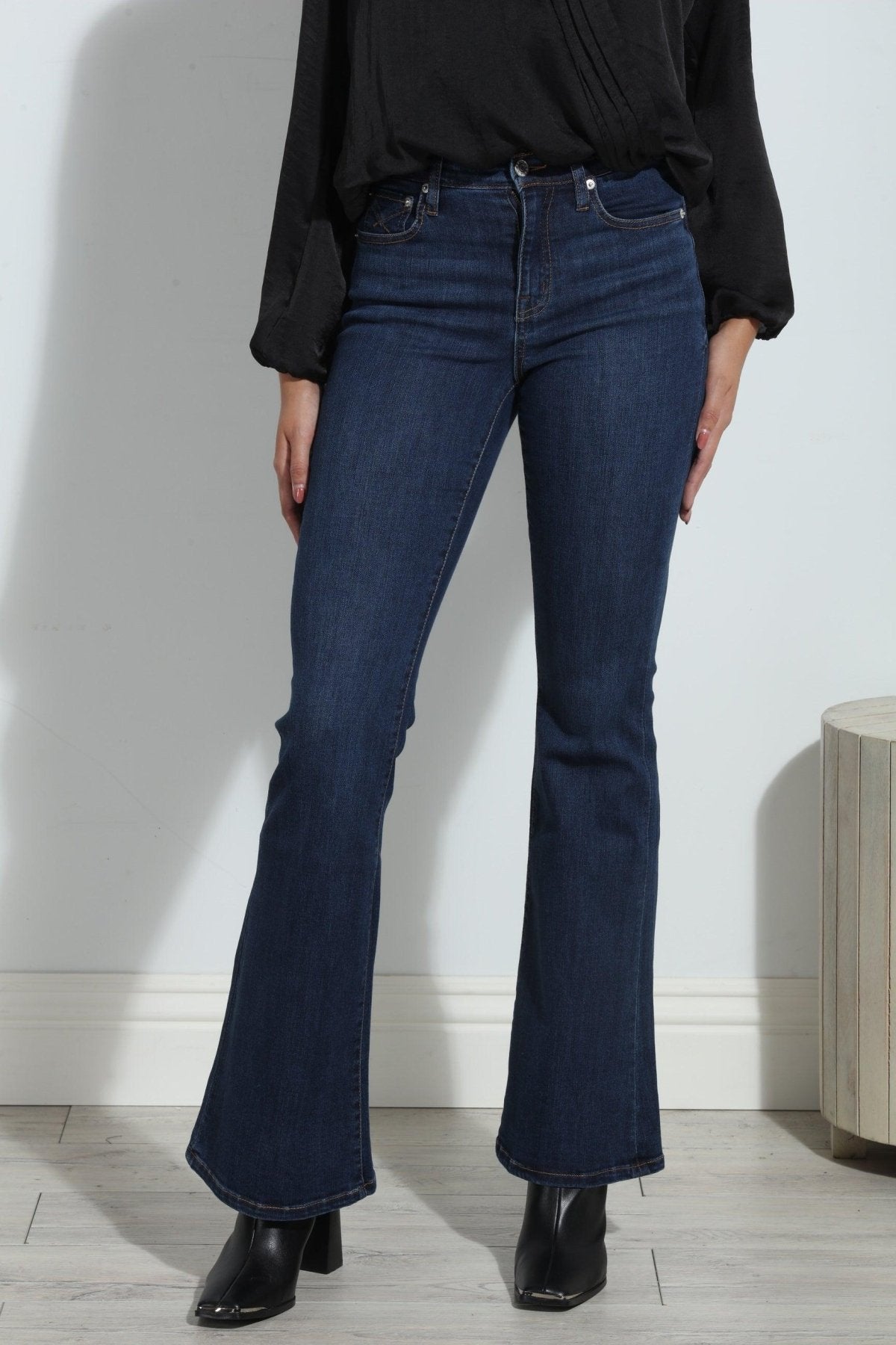 Unpublished Janet Mid Rise Flare Jeans -Dark Denim-FINAL SALE