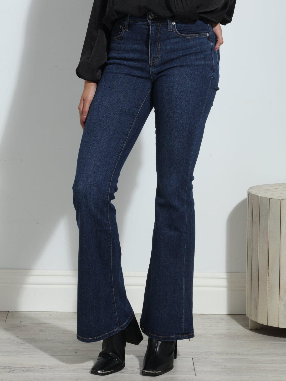 Unpublished Janet Mid Rise Flare Jeans -Dark Denim-FINAL SALE