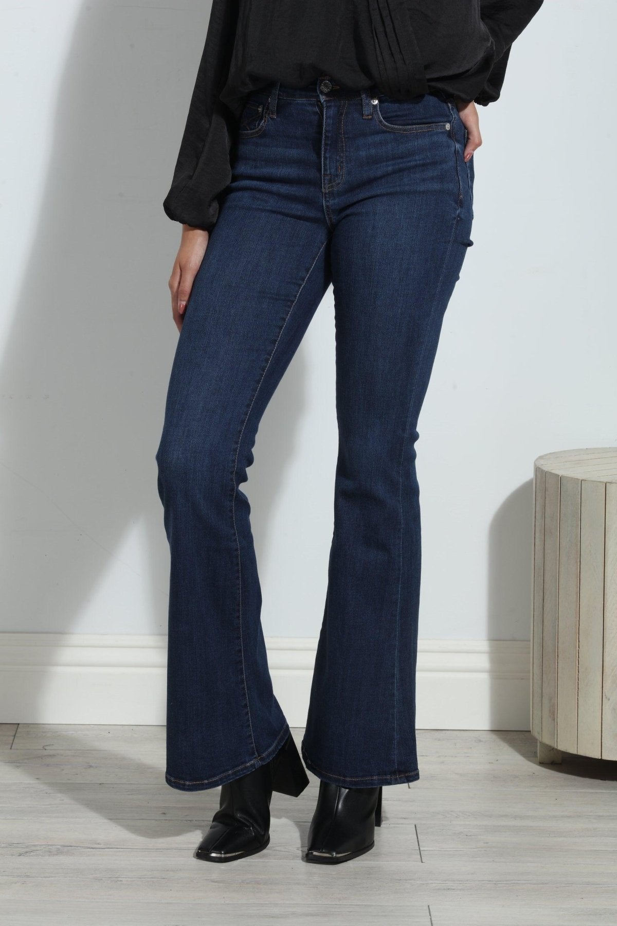 Unpublished Janet Mid Rise Flare Jeans -Dark Denim-FINAL SALE
