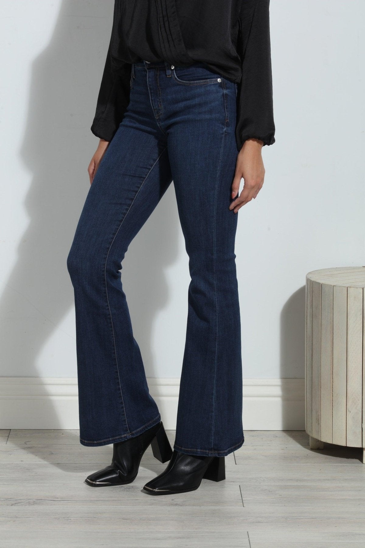 Unpublished Janet Mid Rise Flare Jeans -Dark Denim-FINAL SALE
