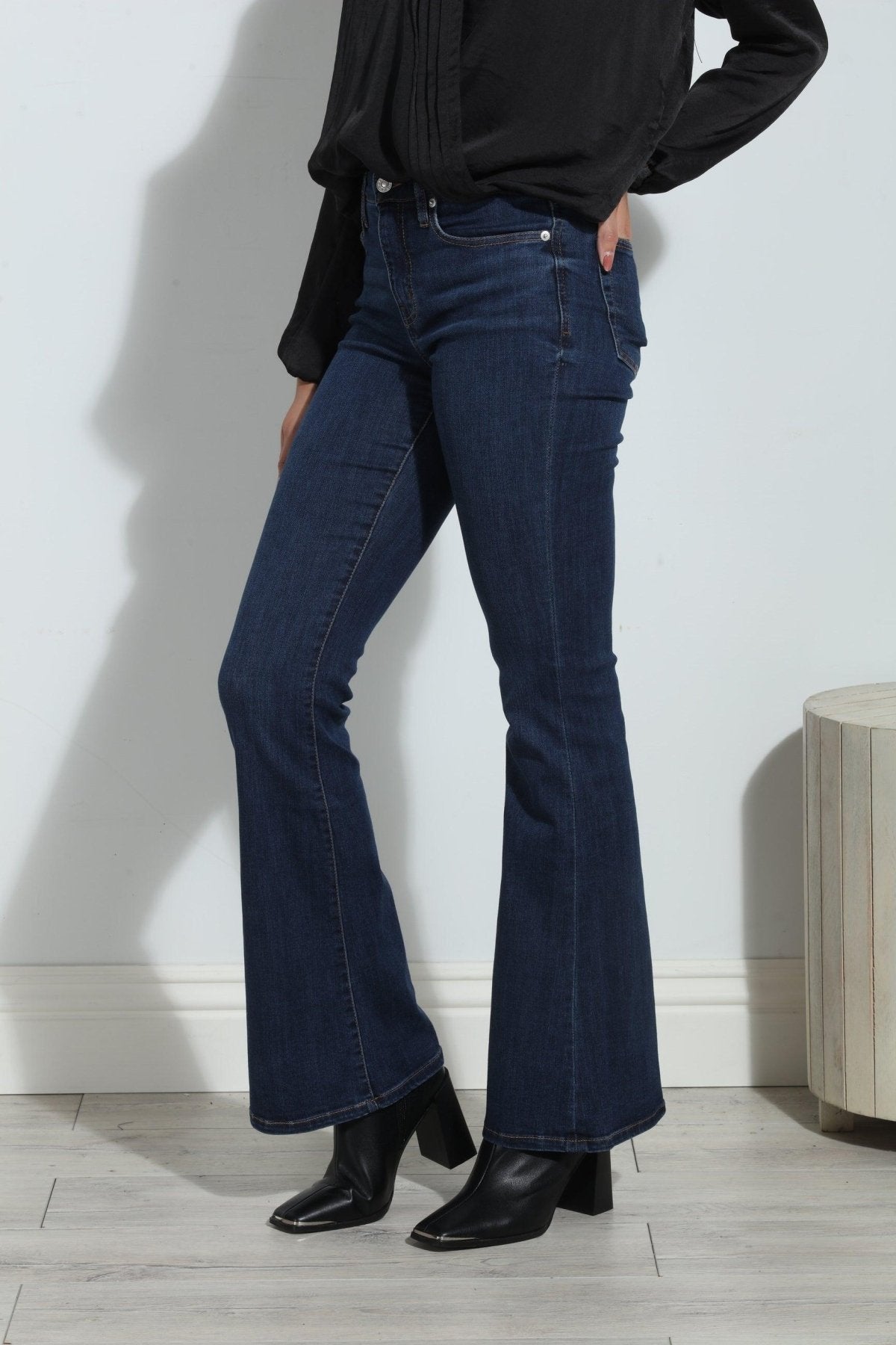 Unpublished Janet Mid Rise Flare Jeans -Dark Denim-FINAL SALE