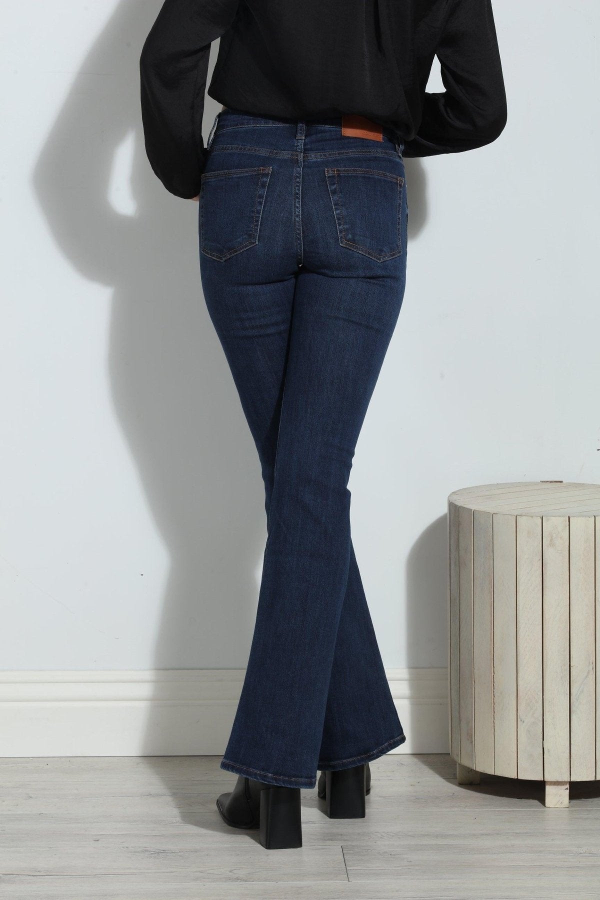 Unpublished Janet Mid Rise Flare Jeans -Dark Denim-FINAL SALE