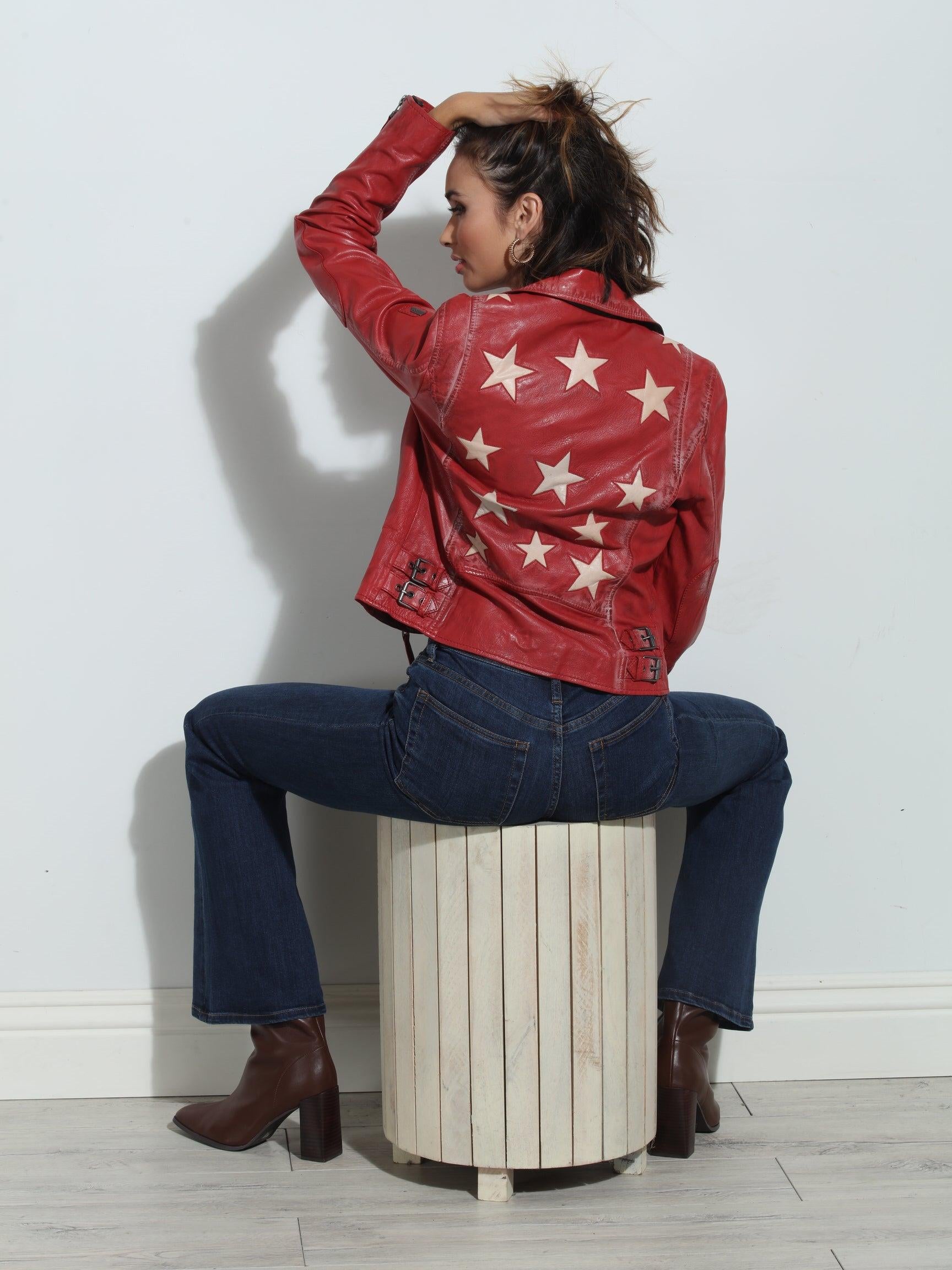 Mauritius Christy Star Leather Jacket-BEST SELLER