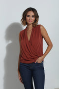 Spice Cupro Banded Surplice Tank-BEST SELLER