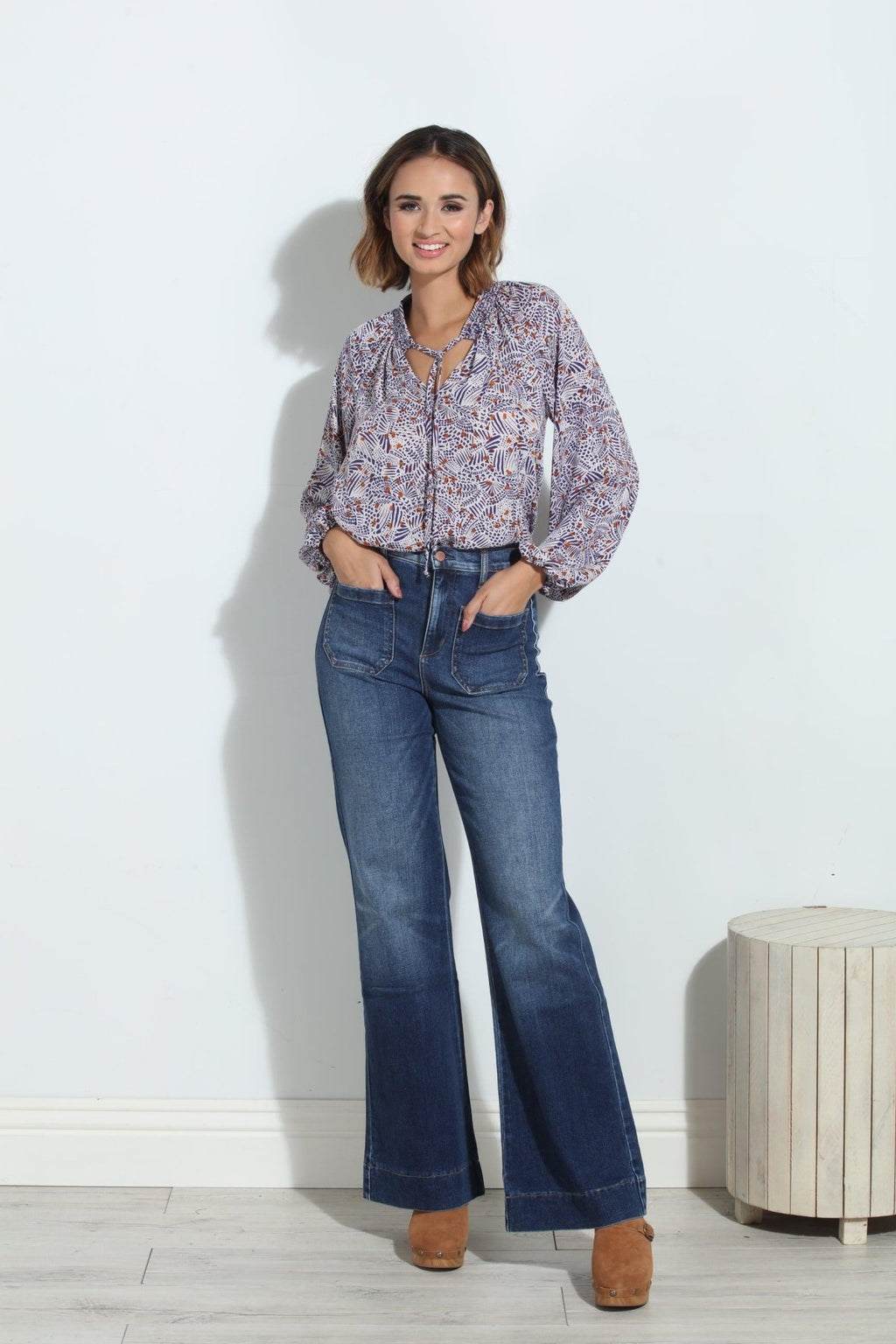 Ornella Smocked Neck Blouse-FINAL SALE