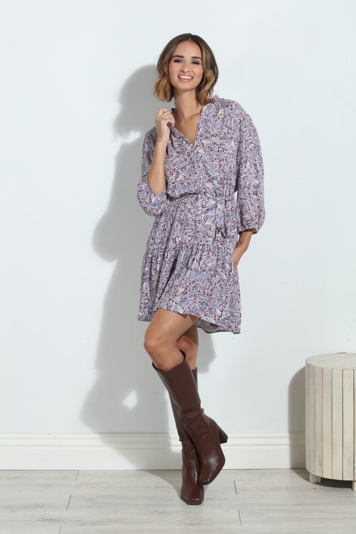 Ornella Shirt Dress with Belt-FINAL SALE