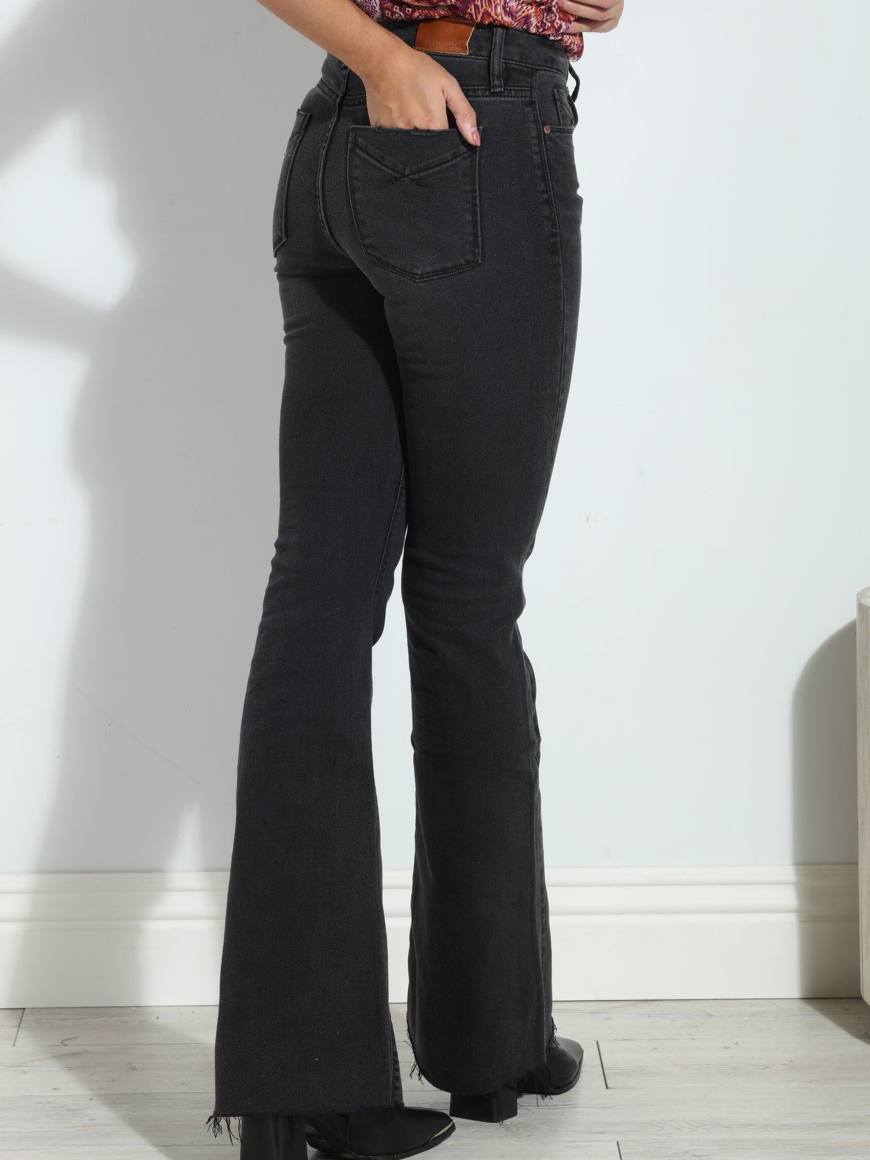 Unpublished Distressed Janet Flare Jean- Black - FINAL SALE