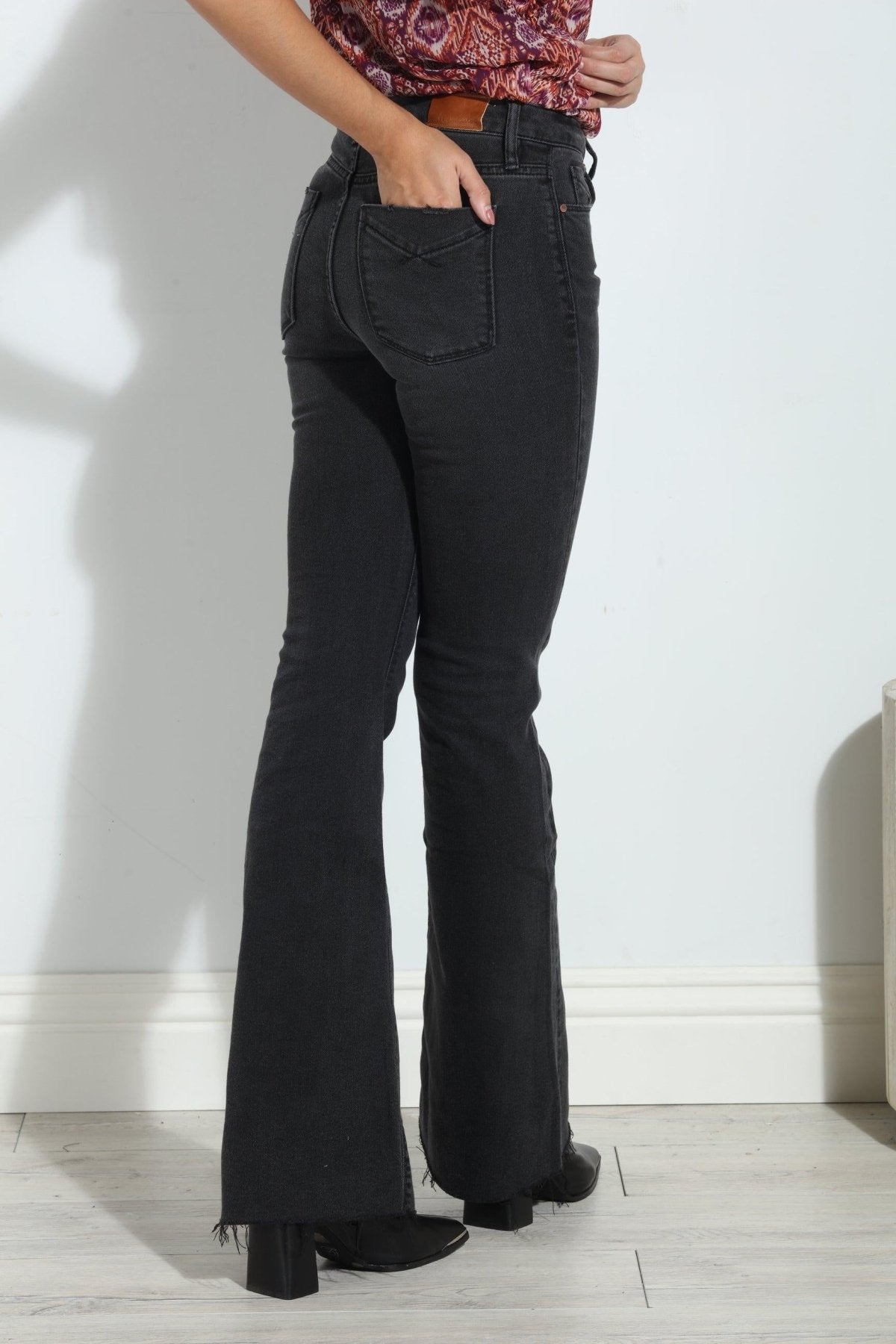 Unpublished Distressed Janet Flare Jean- Black - FINAL SALE