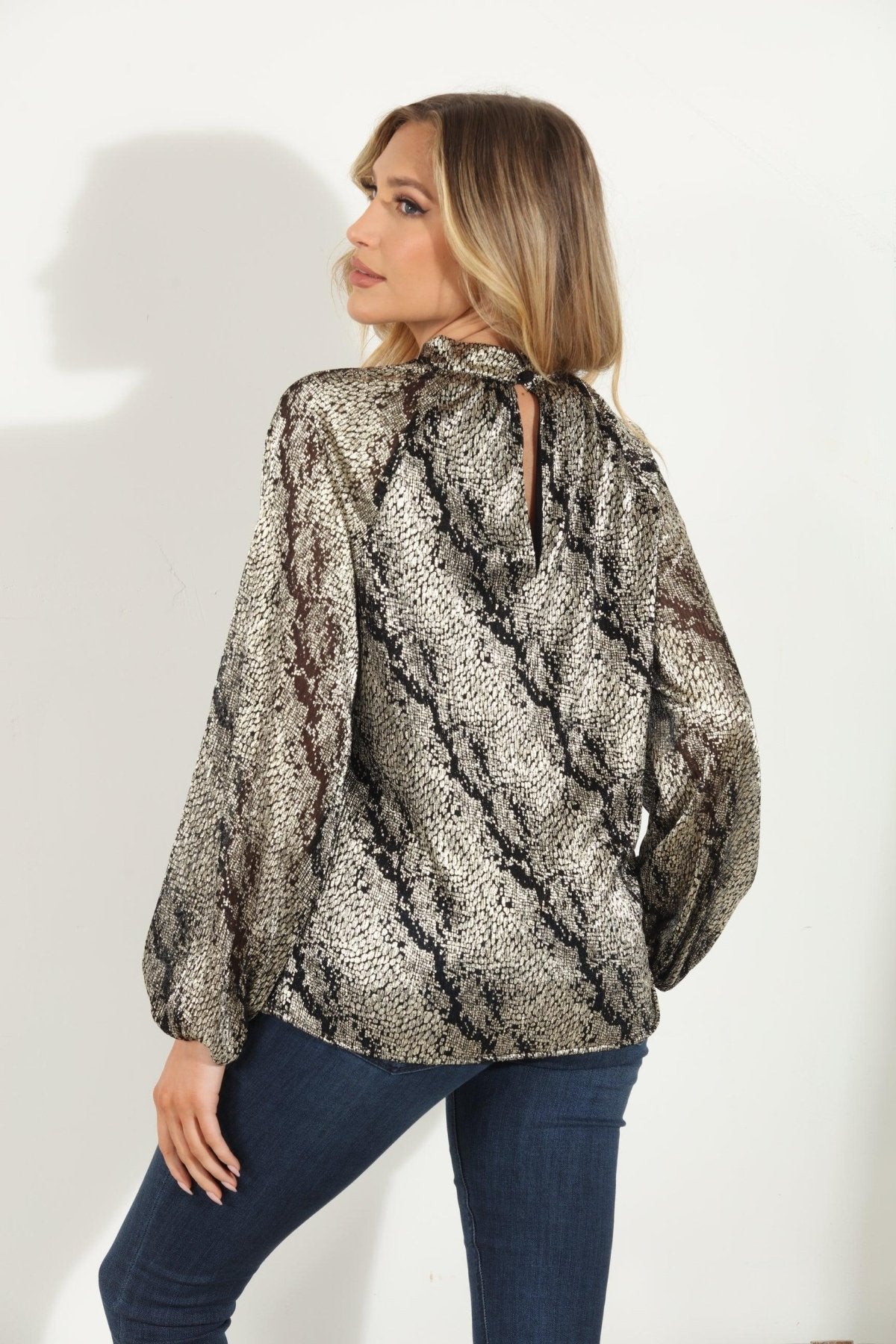 Gigi Foil Twist Blouse- FINAL SALE