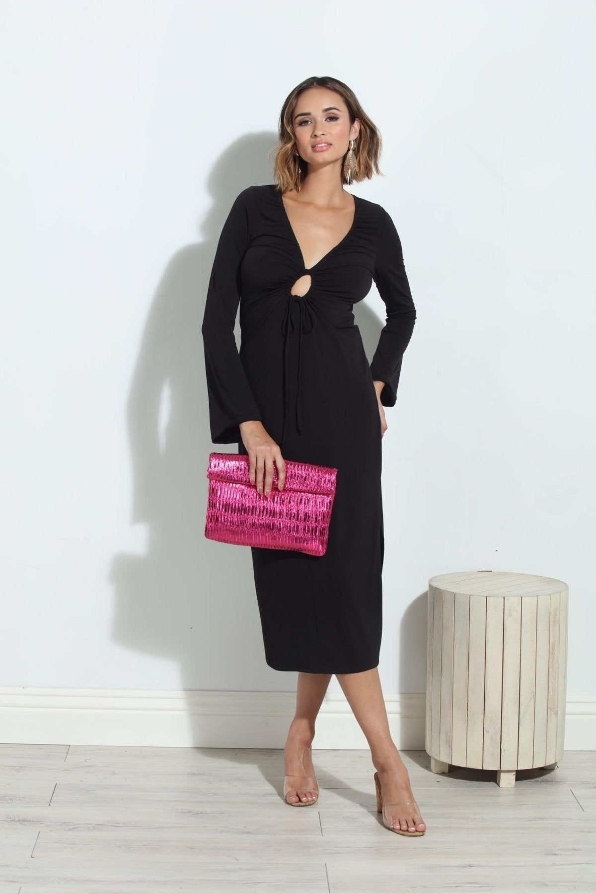 Black Bell Keyhole Dress