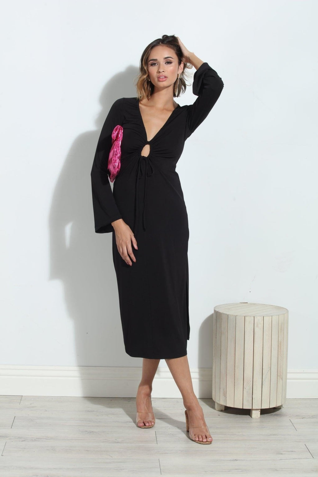 Black Bell Keyhole Dress