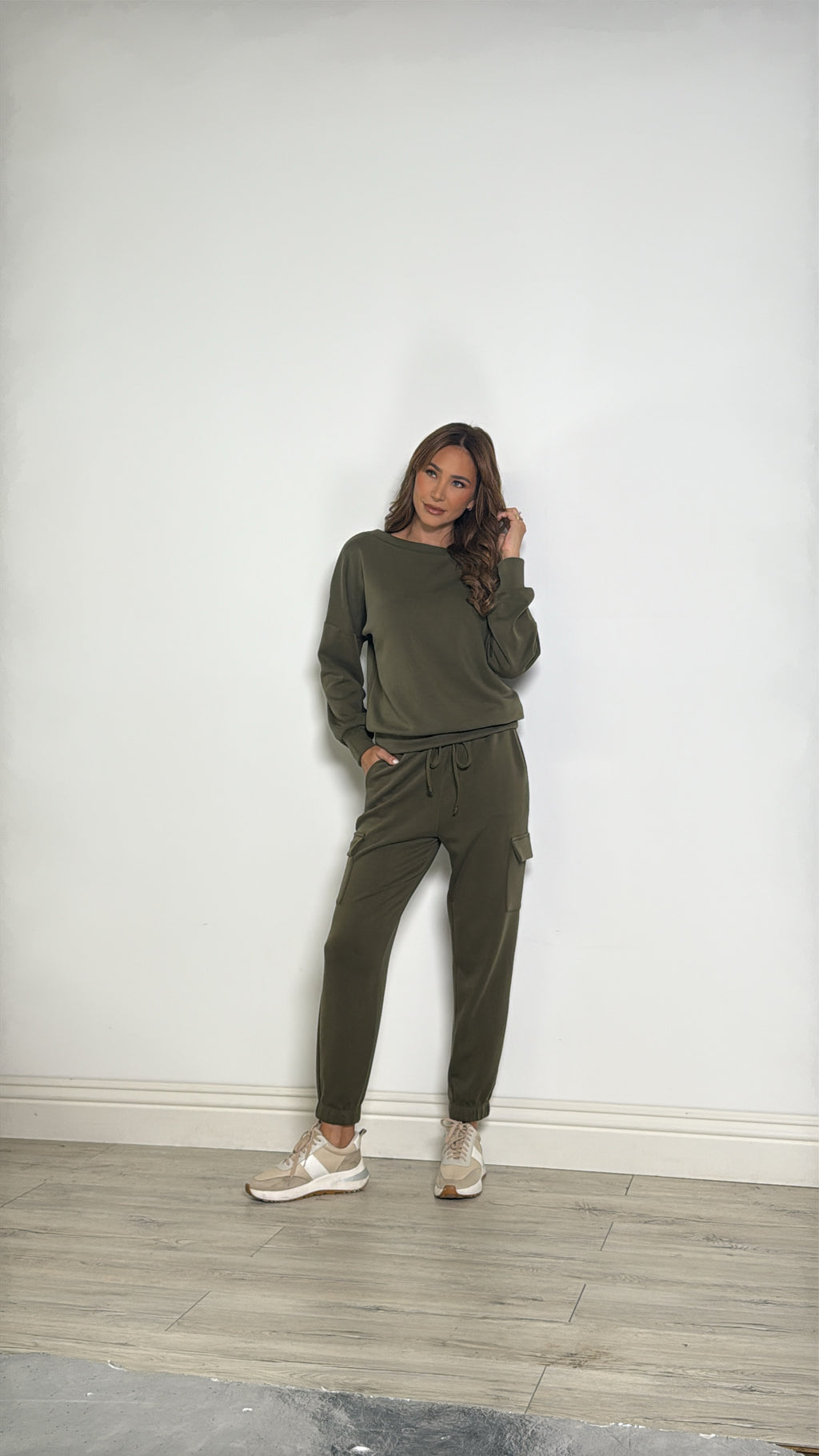 Olive ITY Stretch Lined Tank