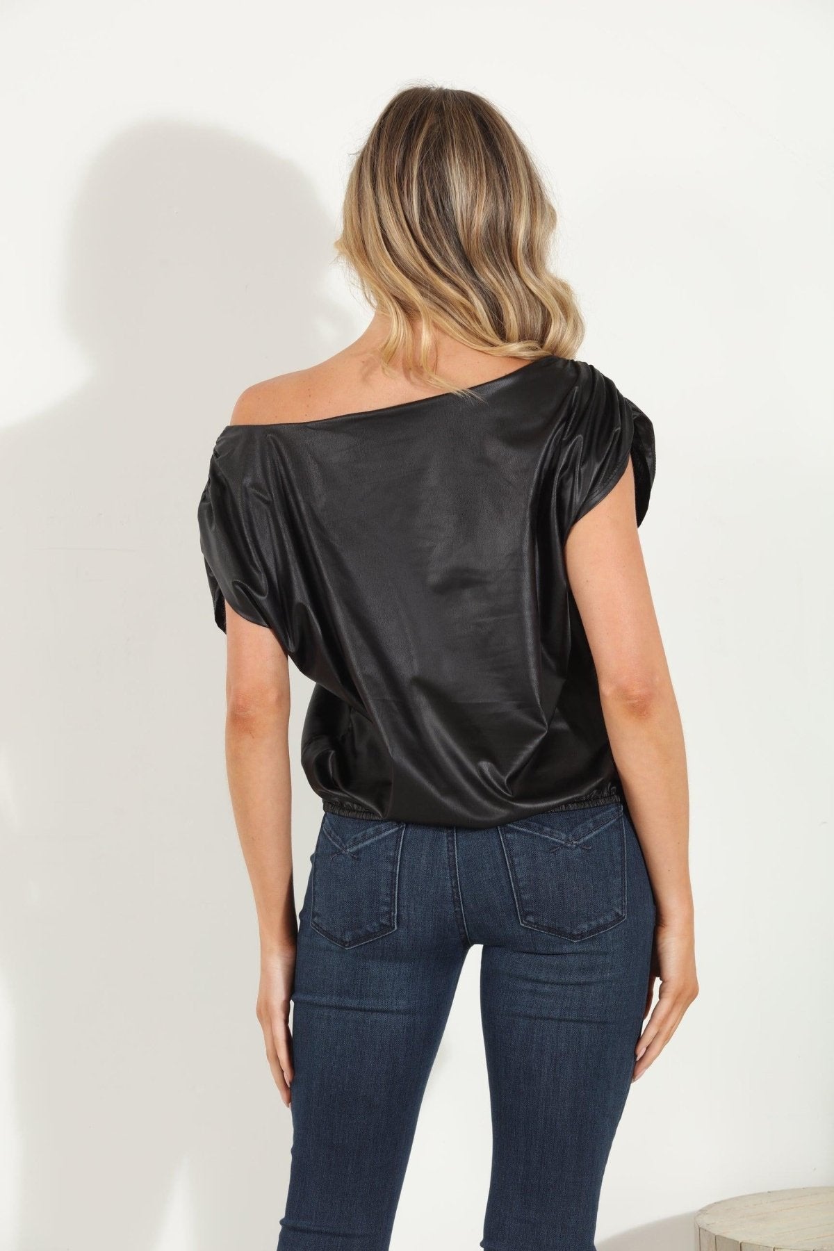 OTS Faux Leather Tee -FINAL SALE