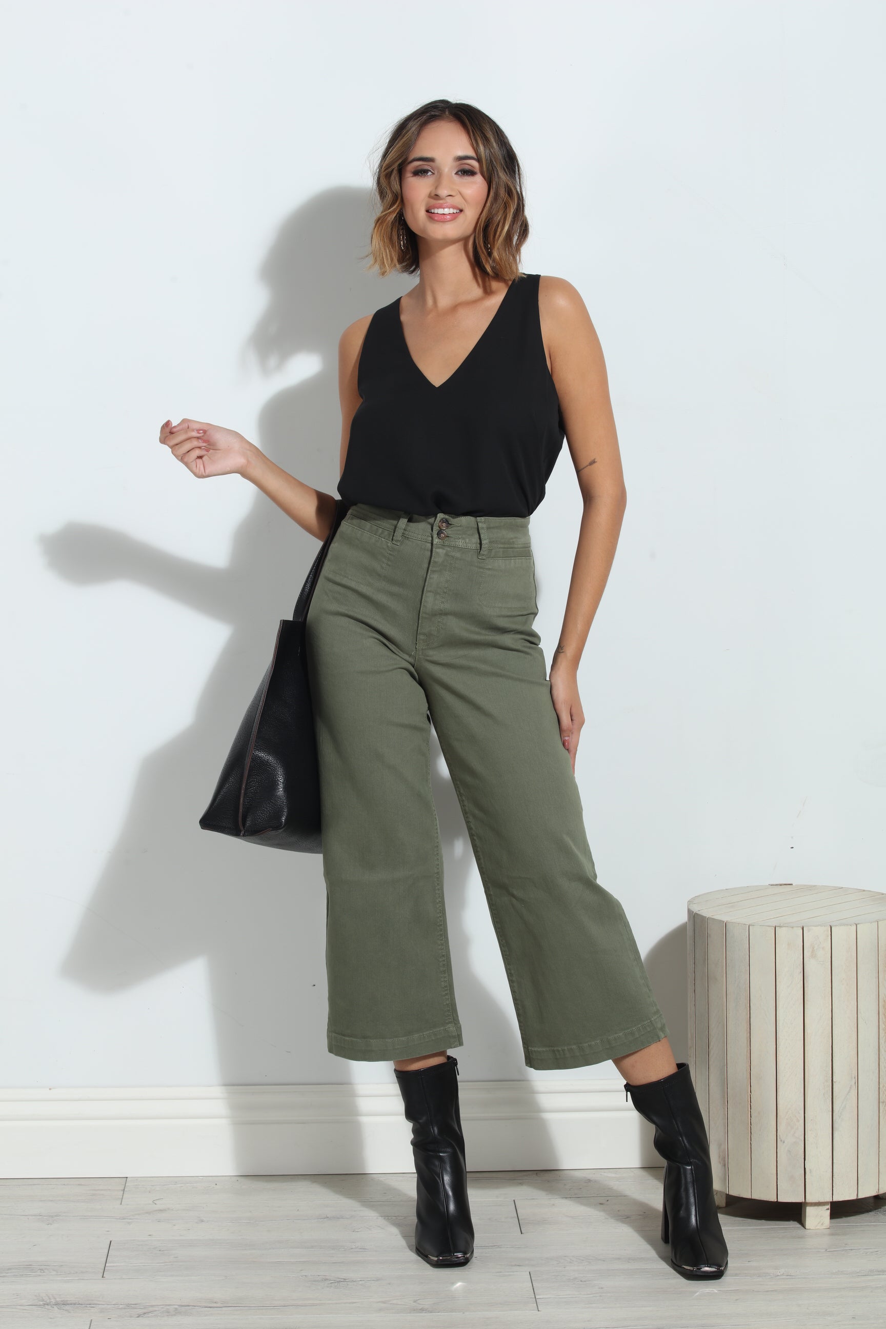 Unpublished Gemma Olive Cropped  Pant-FINAL SALE