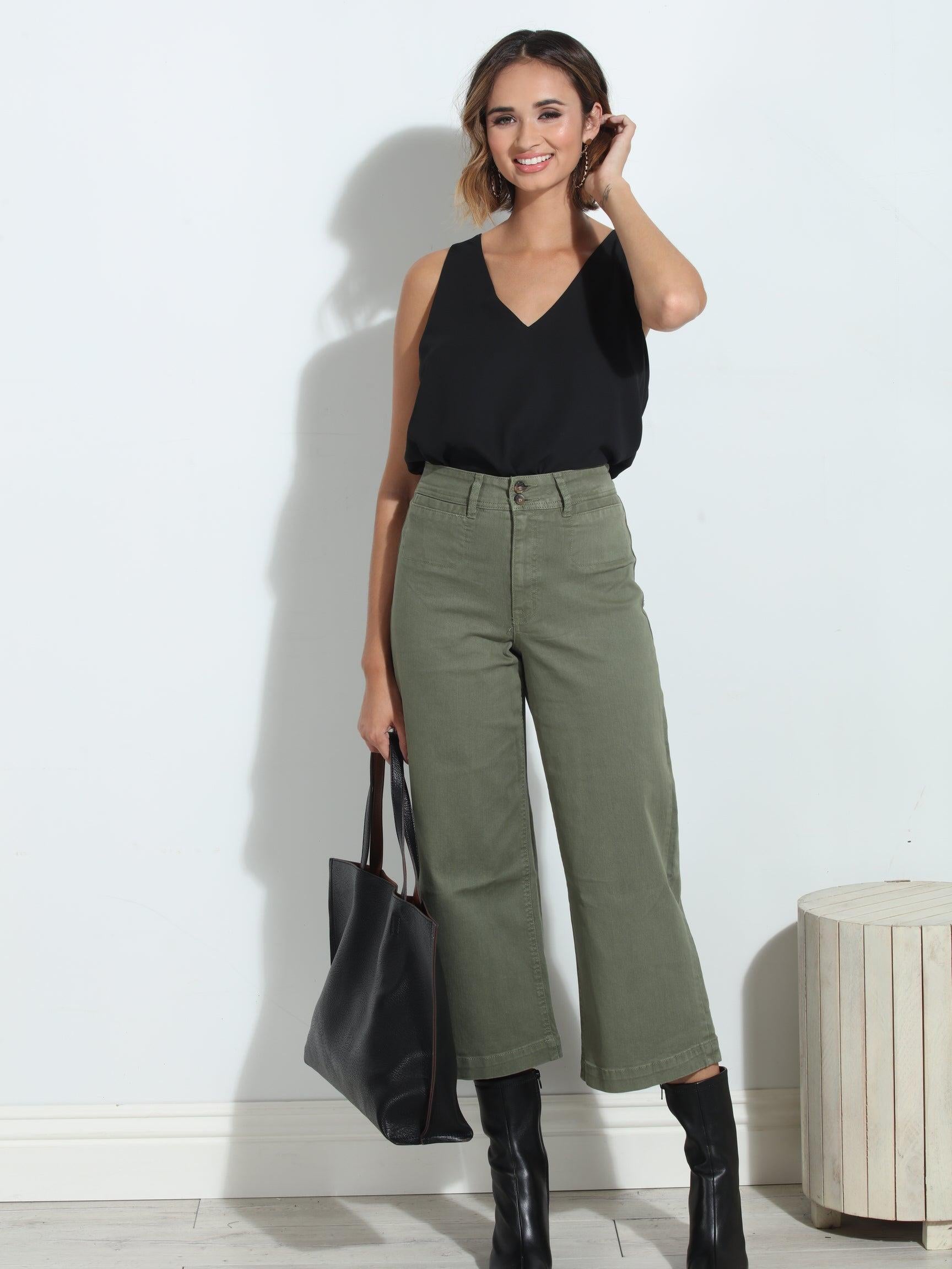 Unpublished Gemma Olive Cropped  Pant-FINAL SALE