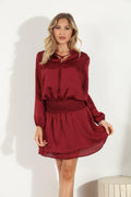Ruby Heavy Satin Smocked Dress -FINAL SALE