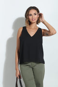 Black Sleeveless Dressy Tank-FINAL SALE