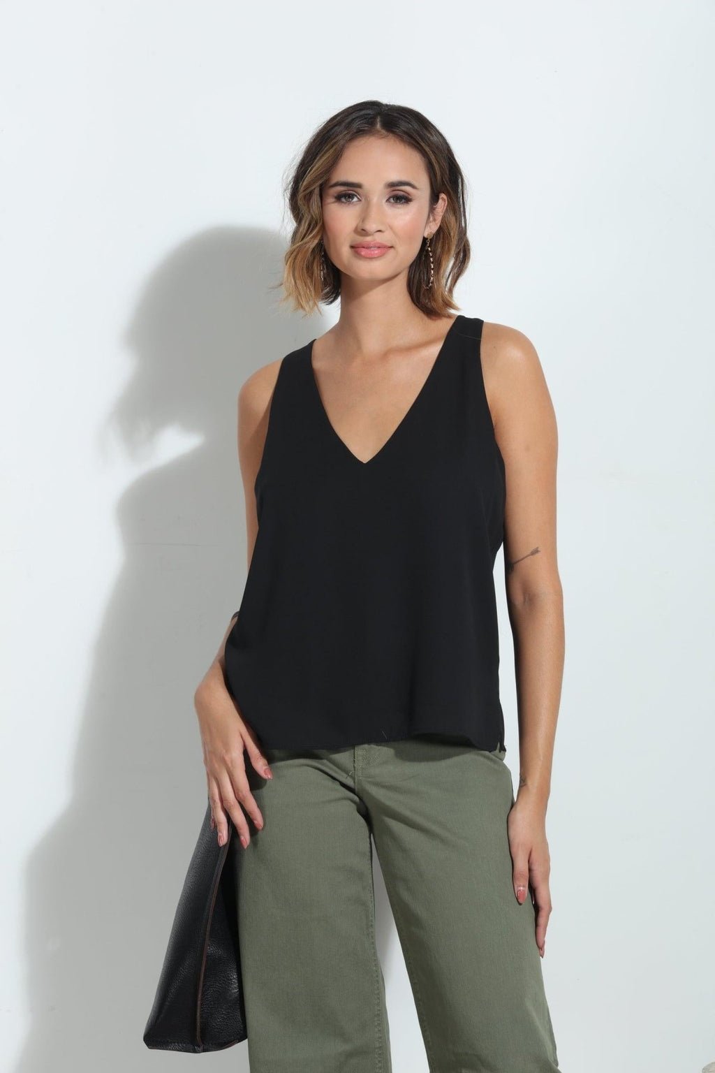 Black Sleeveless Dressy Tank-FINAL SALE