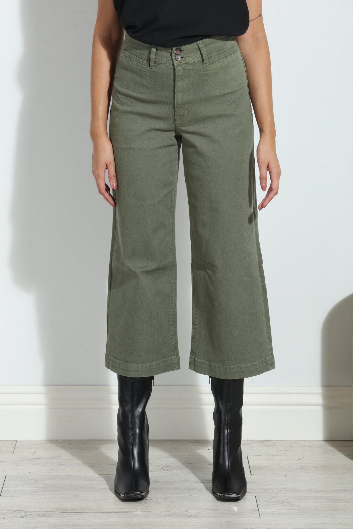 Unpublished Gemma Olive Cropped  Pant-FINAL SALE