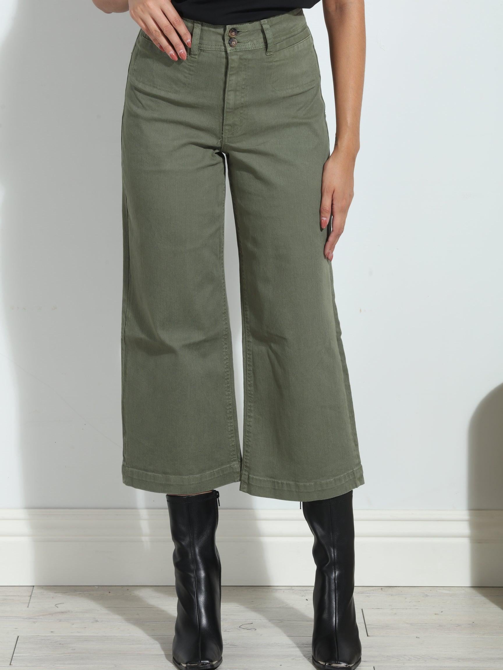 Unpublished Gemma Olive Cropped  Pant-FINAL SALE