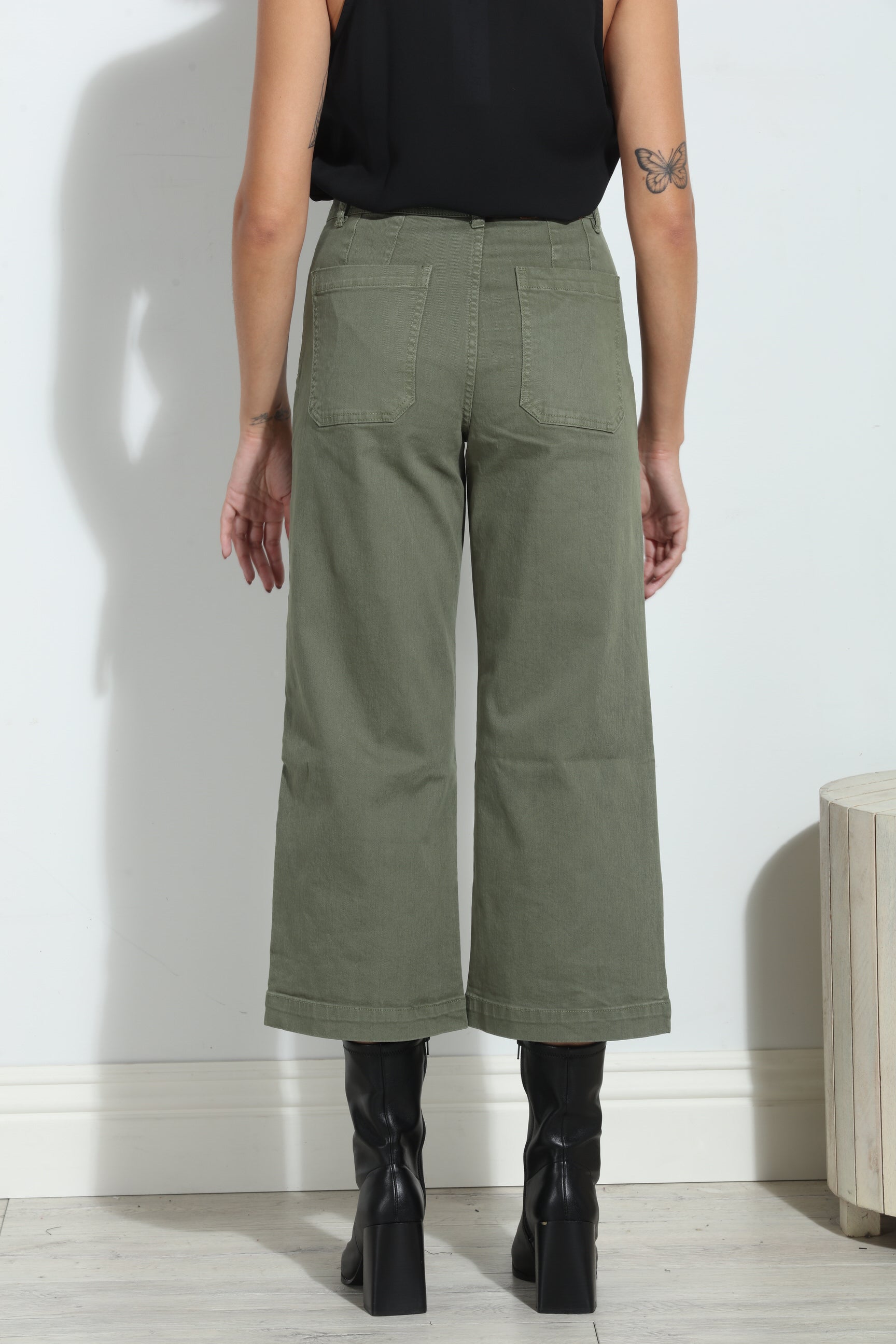 Unpublished Gemma Olive Cropped  Pant-FINAL SALE