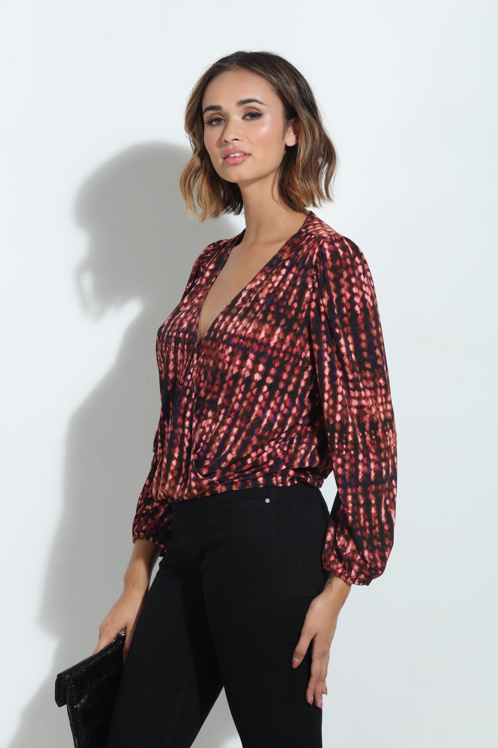 Charli Mom Cropped Surplice Top-FINAL SALE