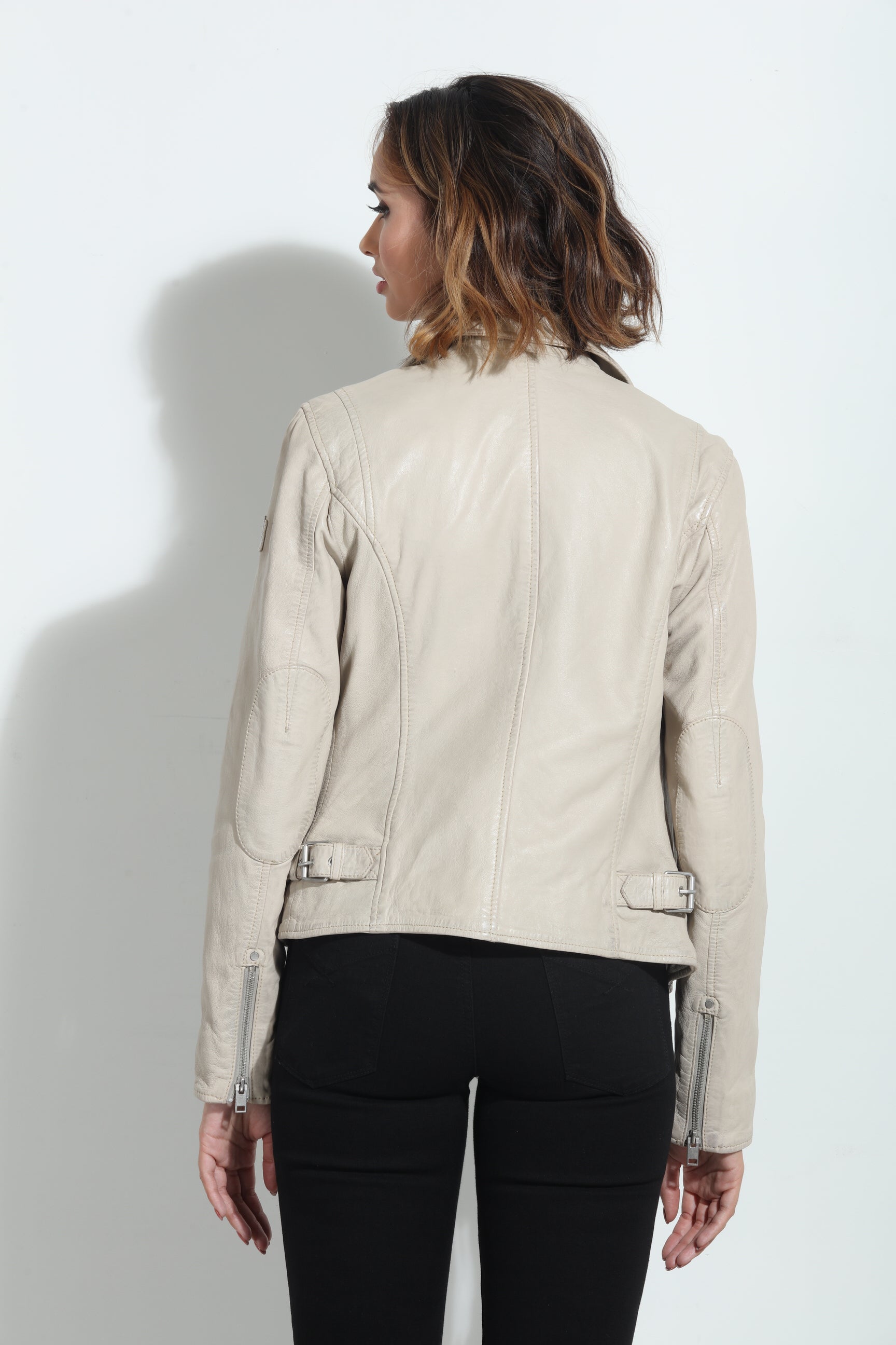 Mauritius Sofia Leather Jacket- Off-White-BEST SELLER