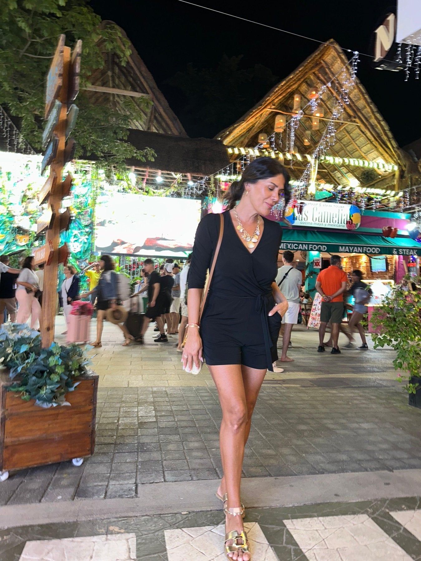 Black Shirred Sleeve Romper-BEST SELLER