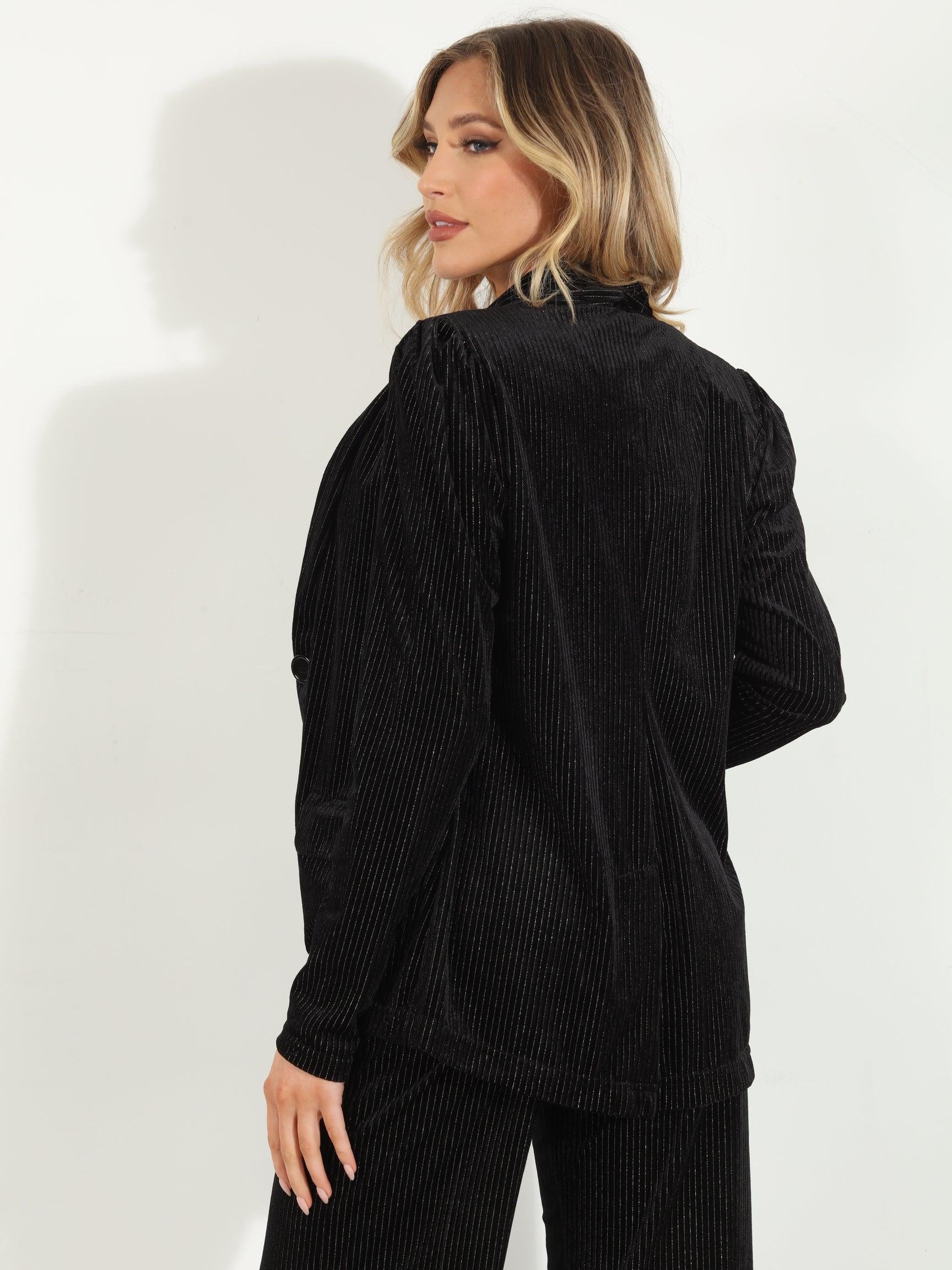 Lucio Velvet Shirred Blazer-FINAL SALE