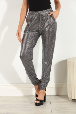 Trinity Foil Stretch Joggers-FINAL SALE