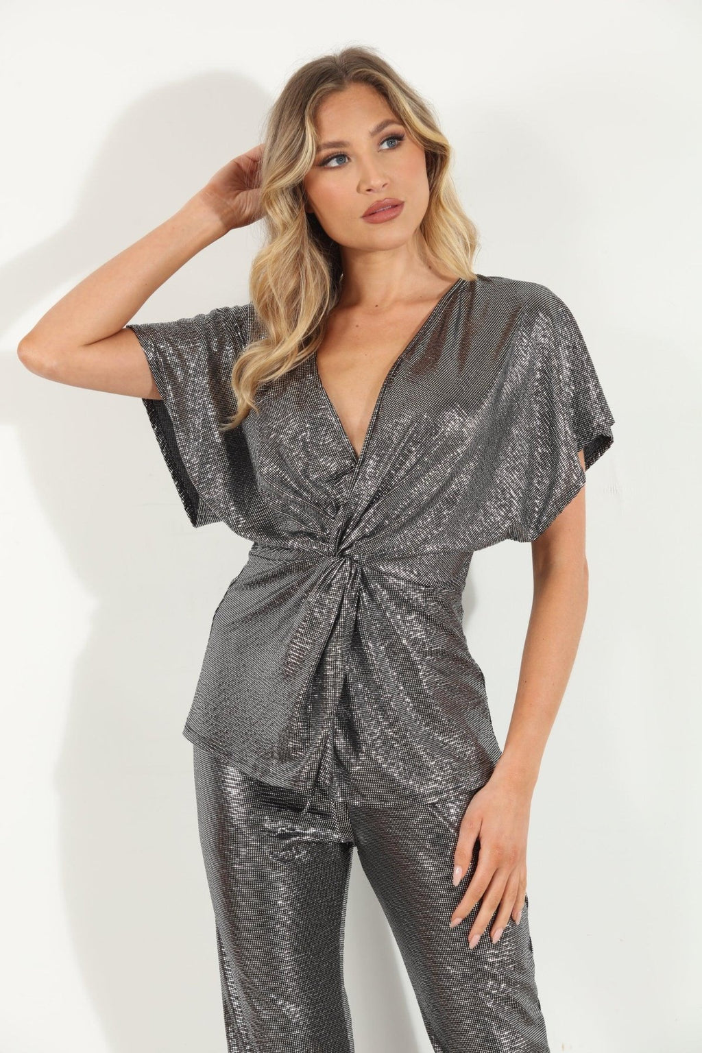 Trinity Foil Twist Top-FINAL SALE