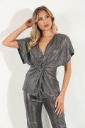 Trinity Foil Twist Top-FINAL SALE