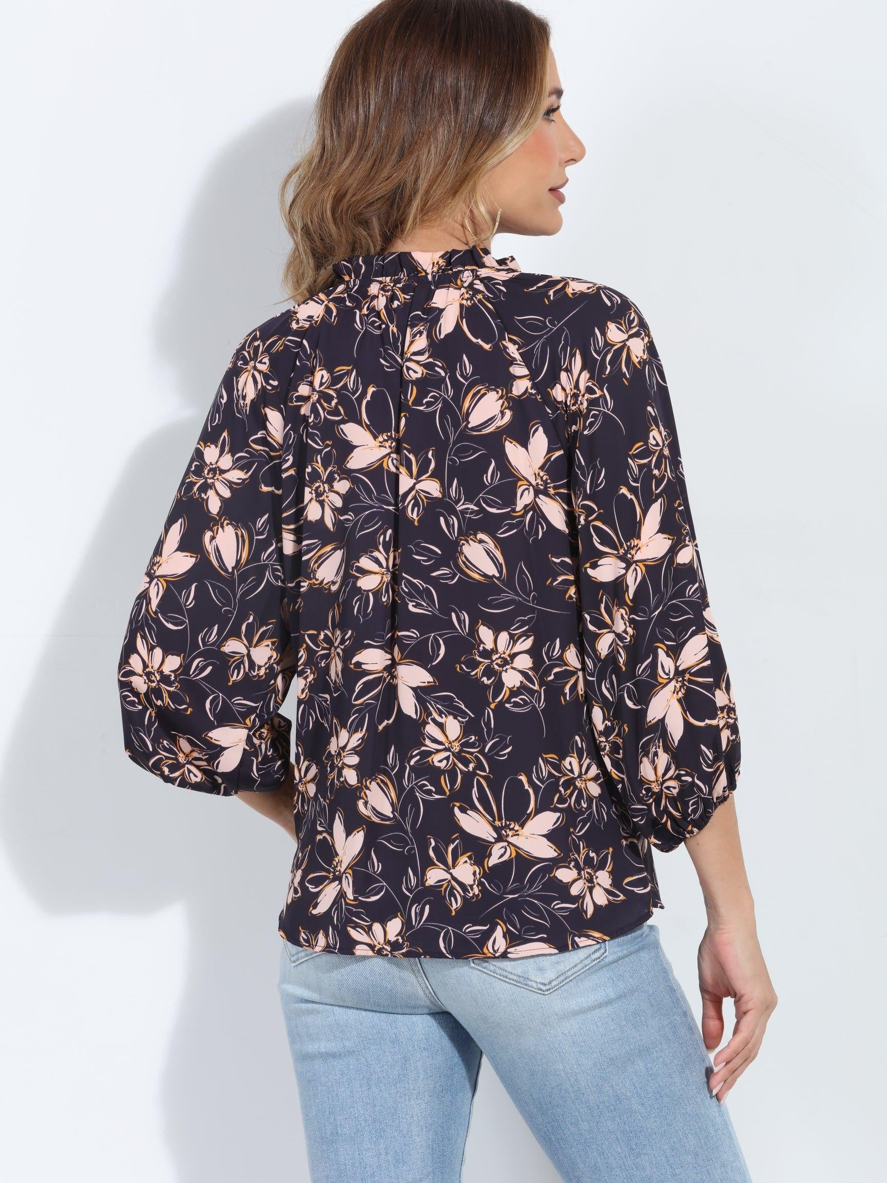 Lexi Split-Neck Blouse/BEST SELLER
