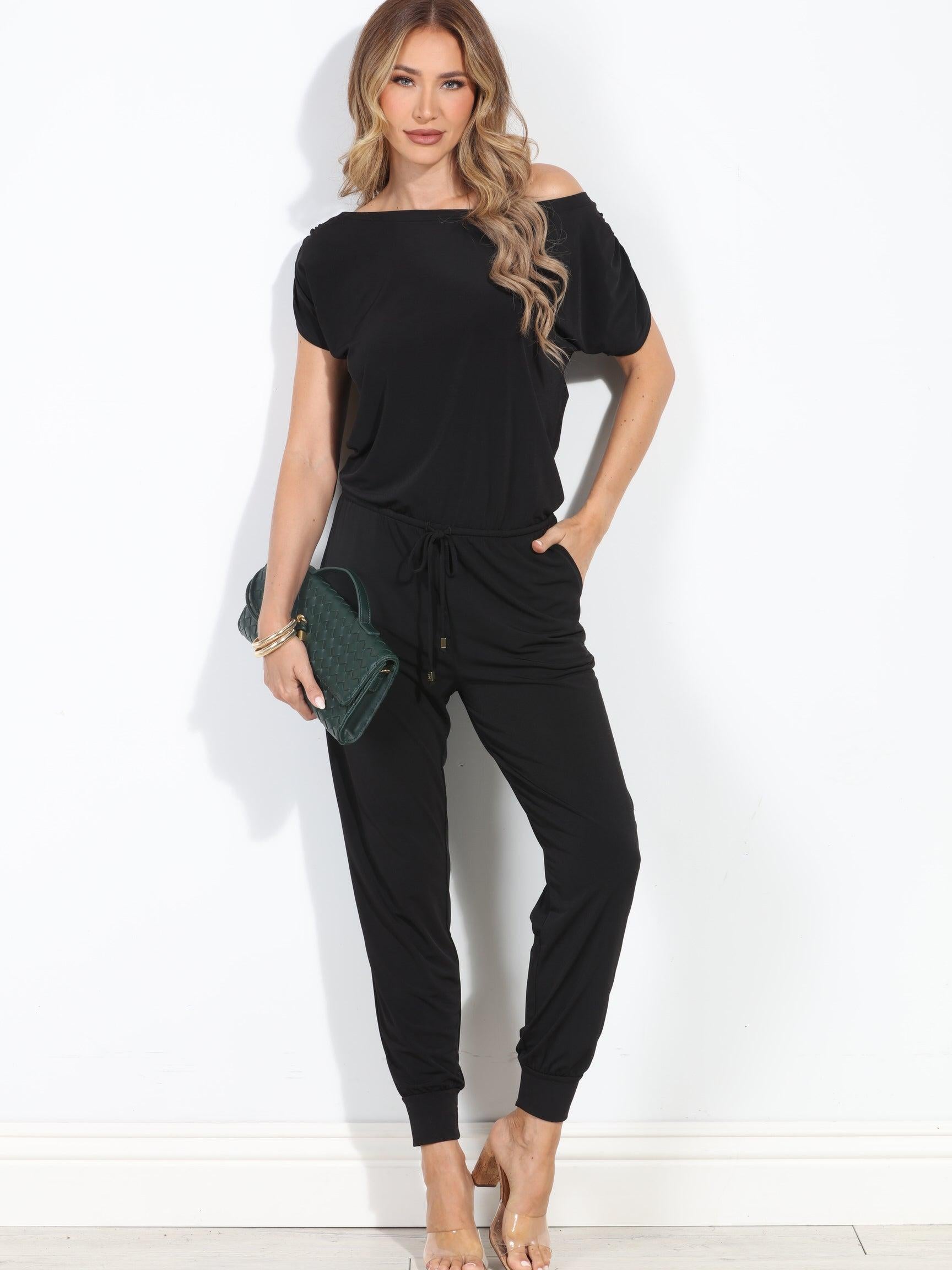 Black ITY Short Sleeve Jumpsuit-BEST SELLER