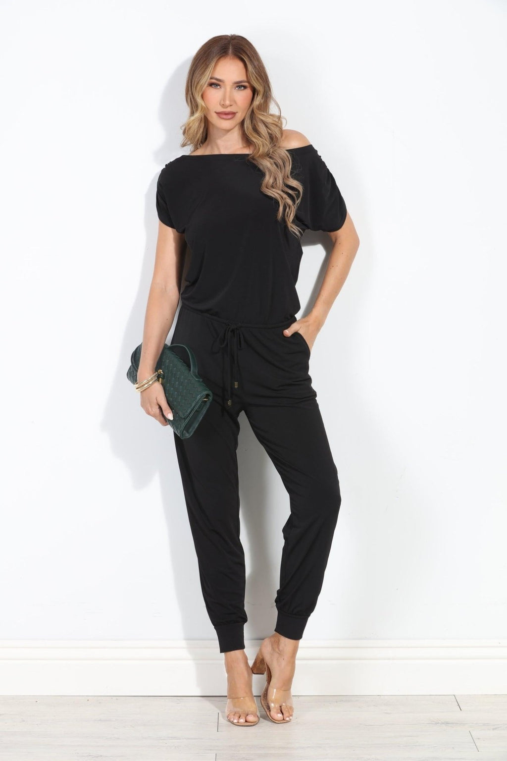 Black ITY Off The Shoulder Jumpsuit-BEST SELLER