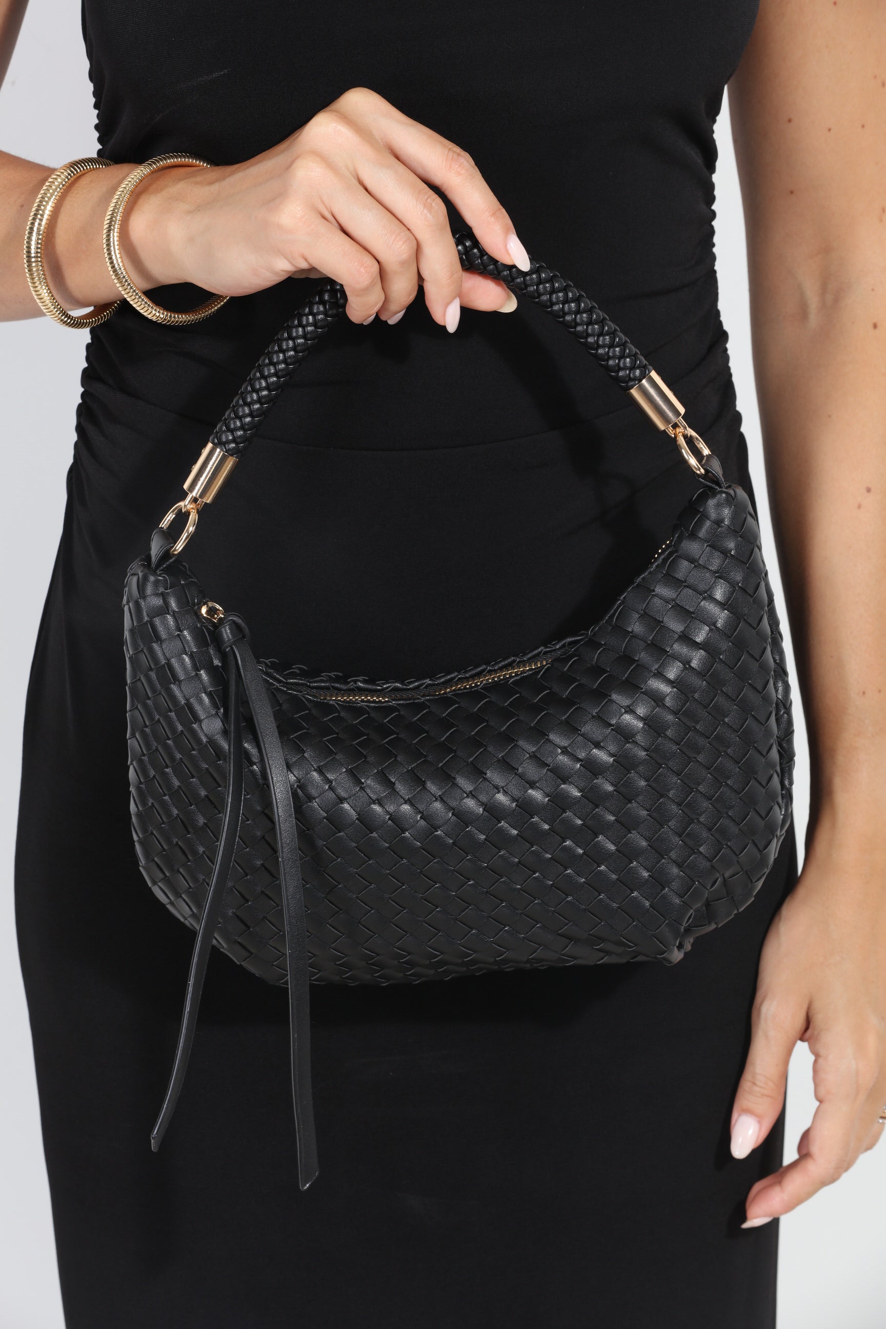 Rhea Woven Shoulder Purse