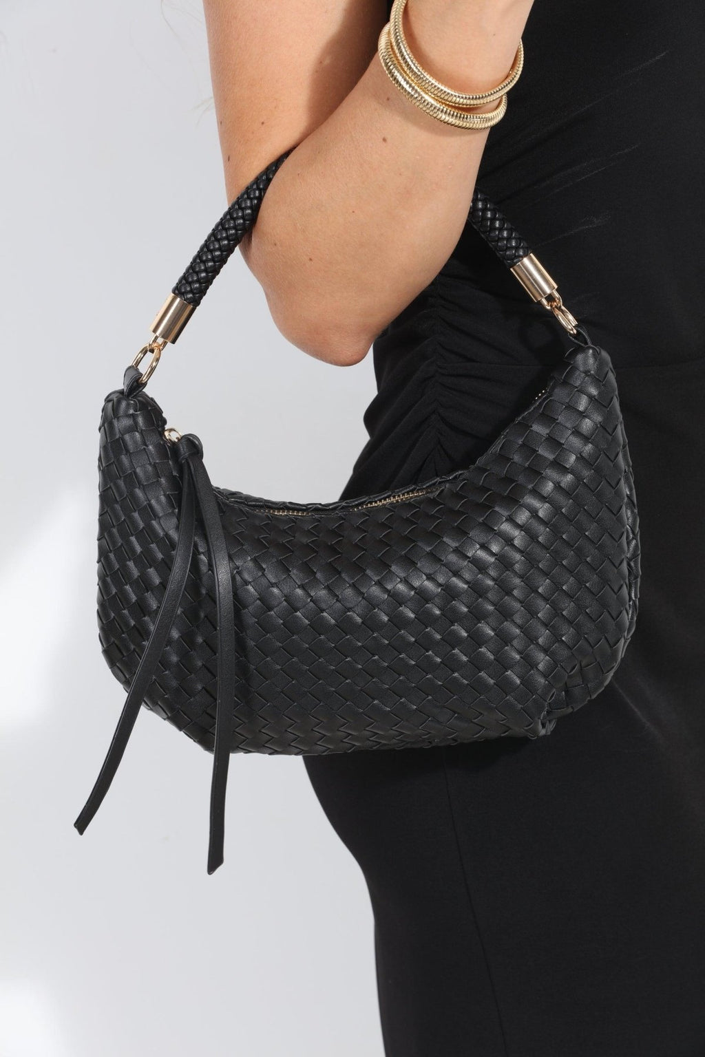 Rhea Woven Shoulder Purse