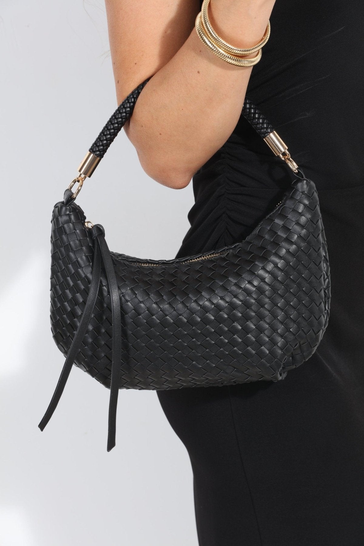 Rhea Woven Shoulder Purse