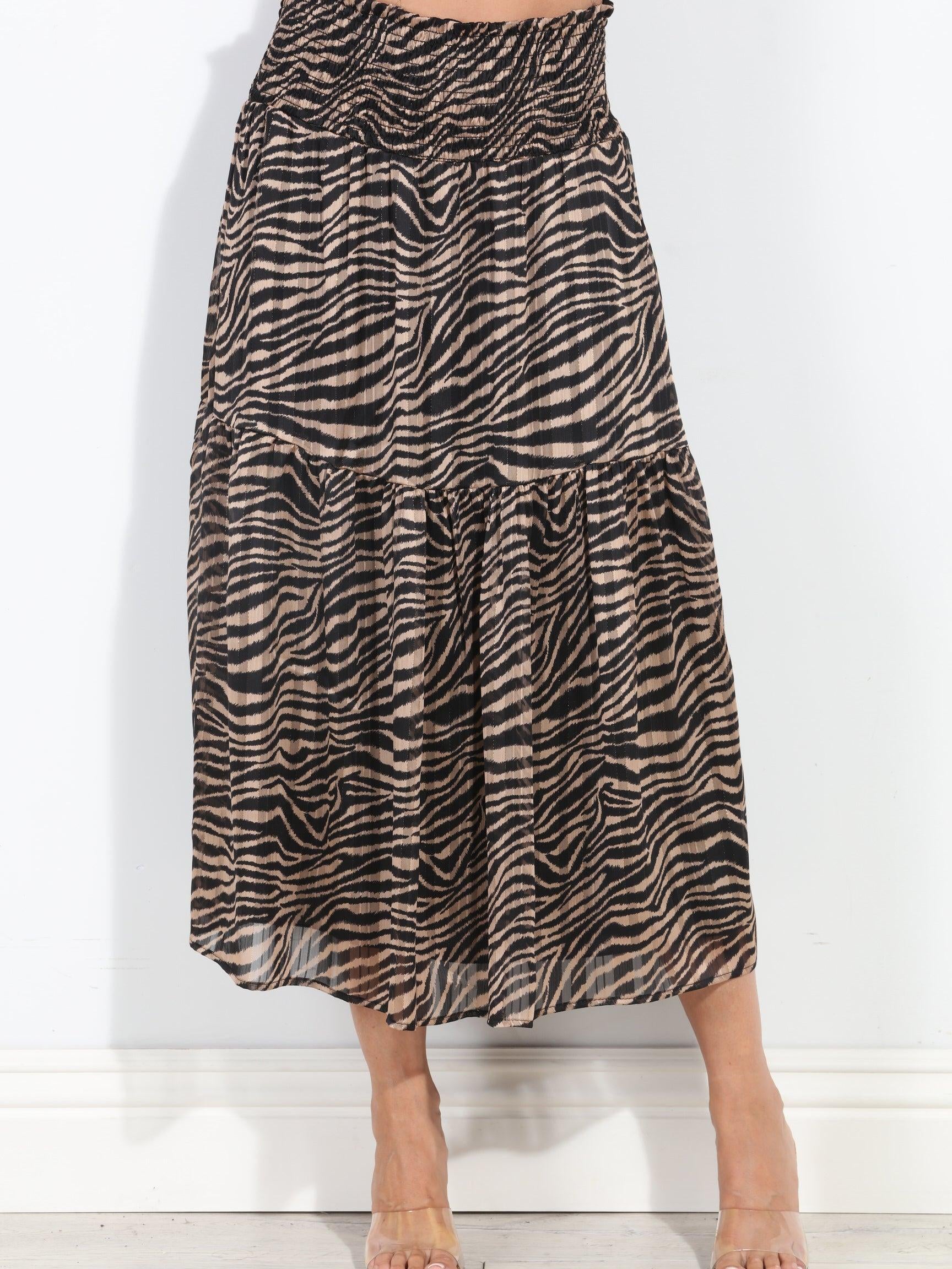 Brooke Chiffon Ruffle Midi Skirt-BEST SELLER