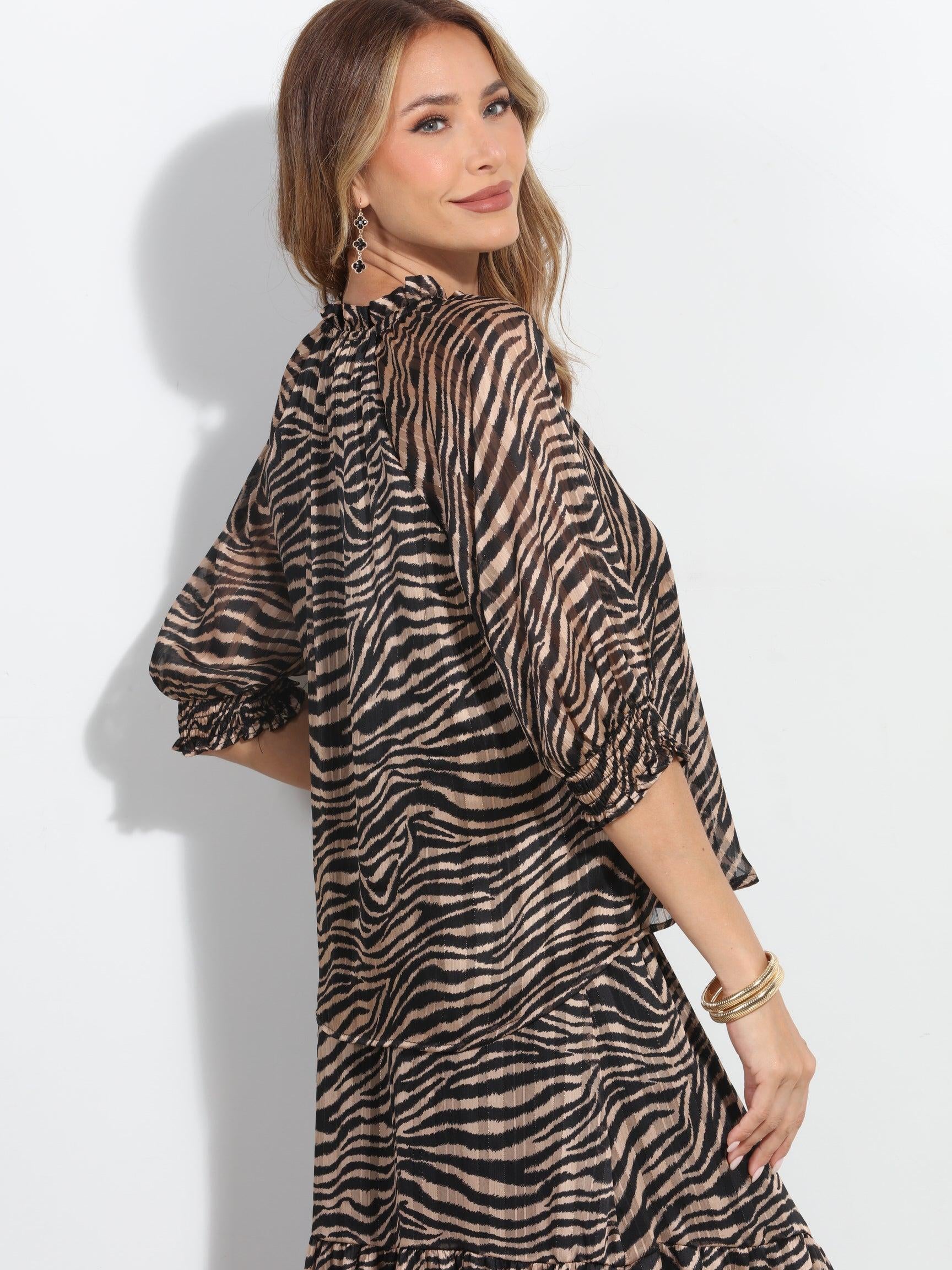 Brooke Split Neck Blouse-BEST SELLER