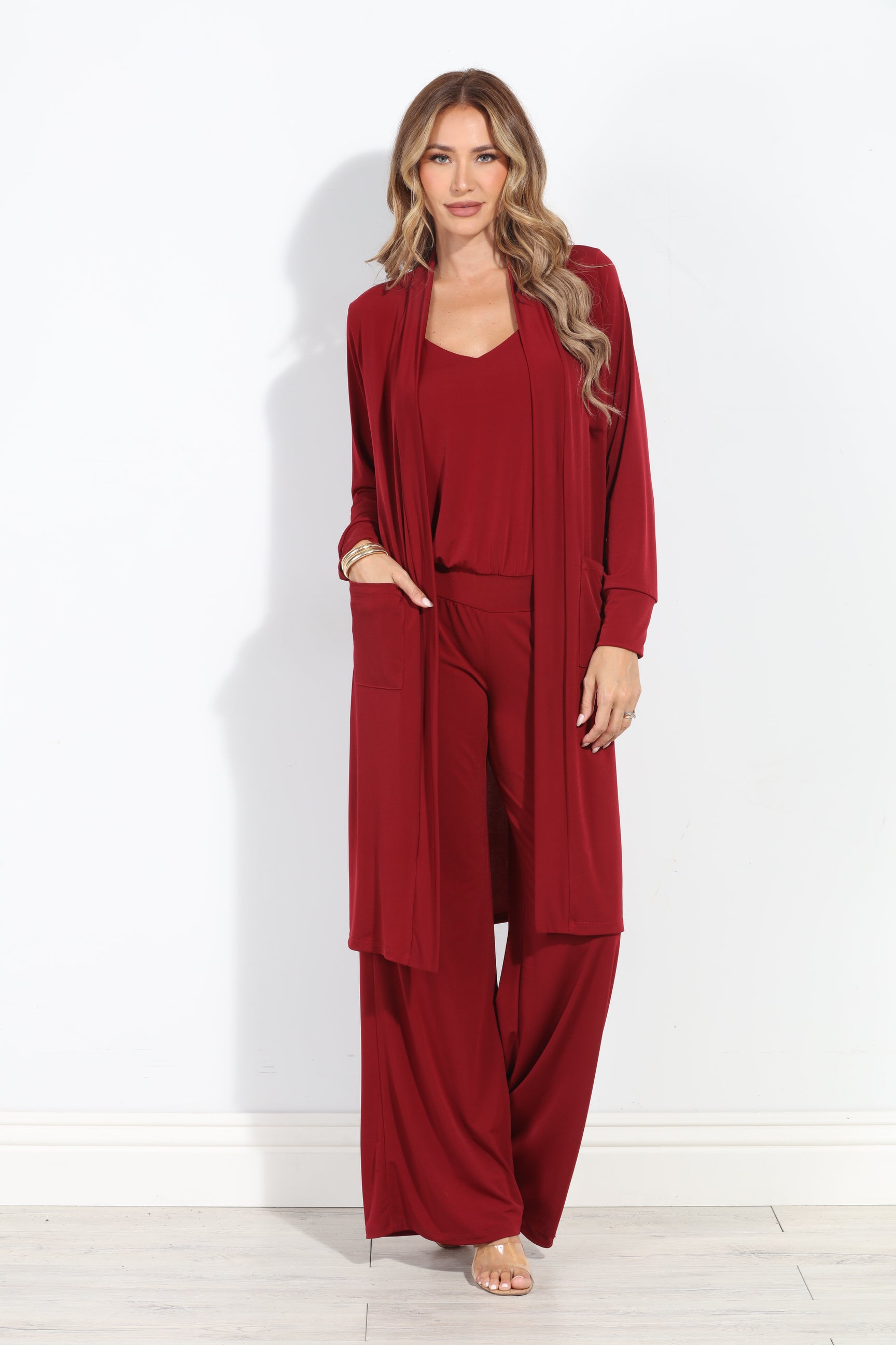 Burgundy Drop Waist Jumpsuit-BEST SELLER