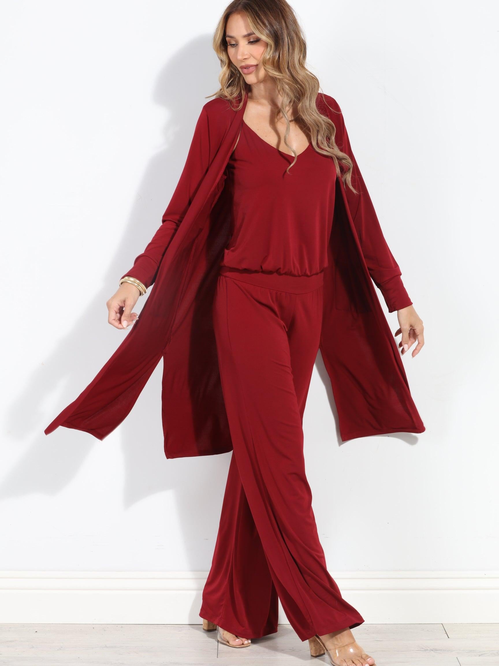 Burgundy Drop Waist Jumpsuit-BEST SELLER