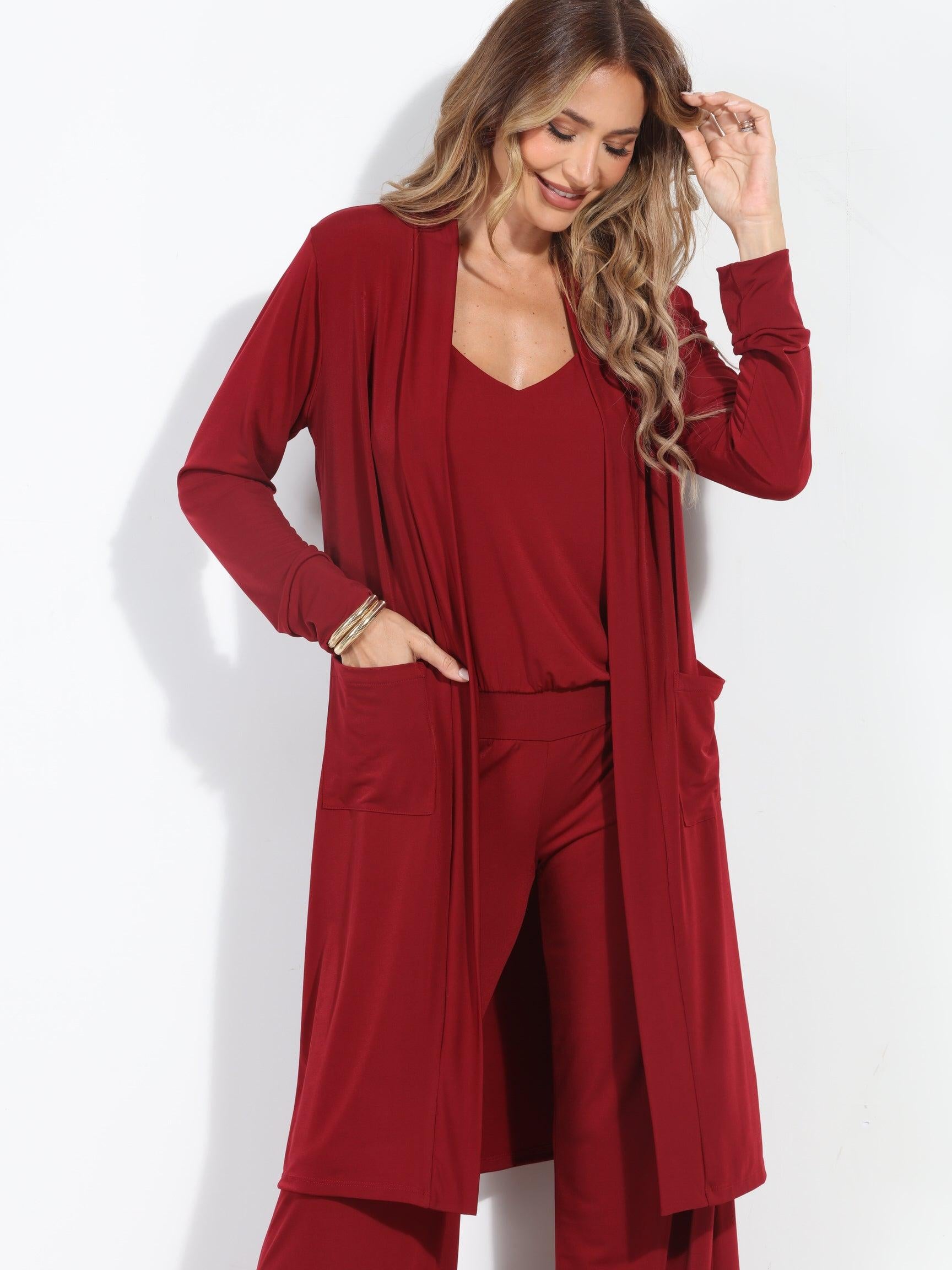 Burgundy Relaxed Lux Cardigan-NEW STYLE✨