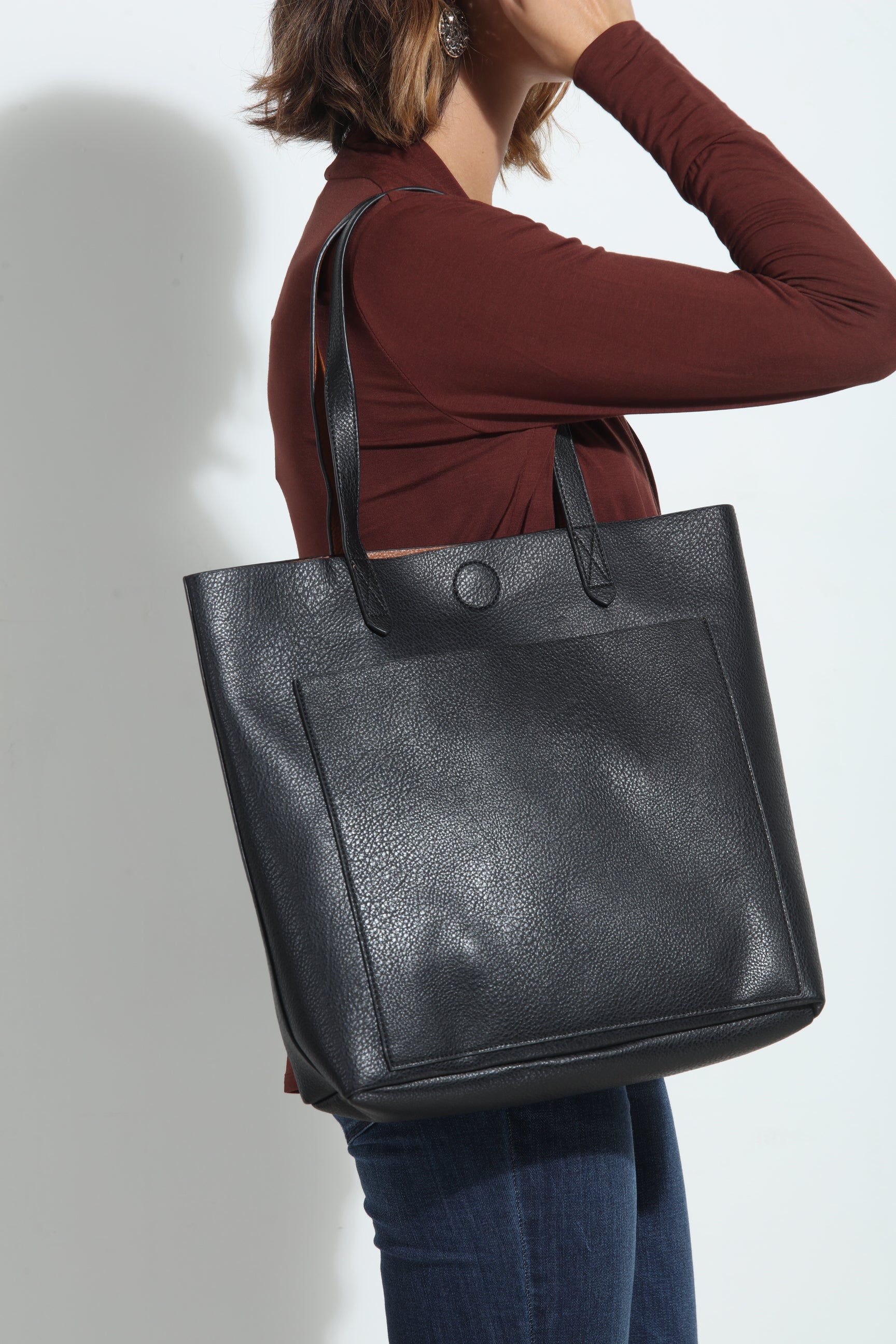 Two-Toned Shoulder Tote
