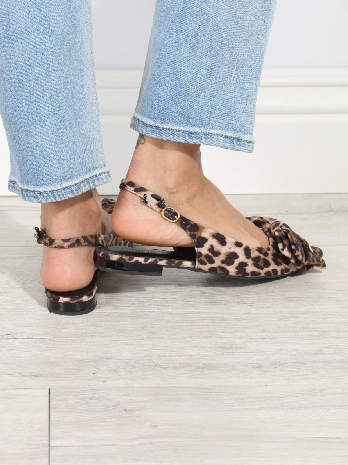 Victoria Leopard Slingback Flats