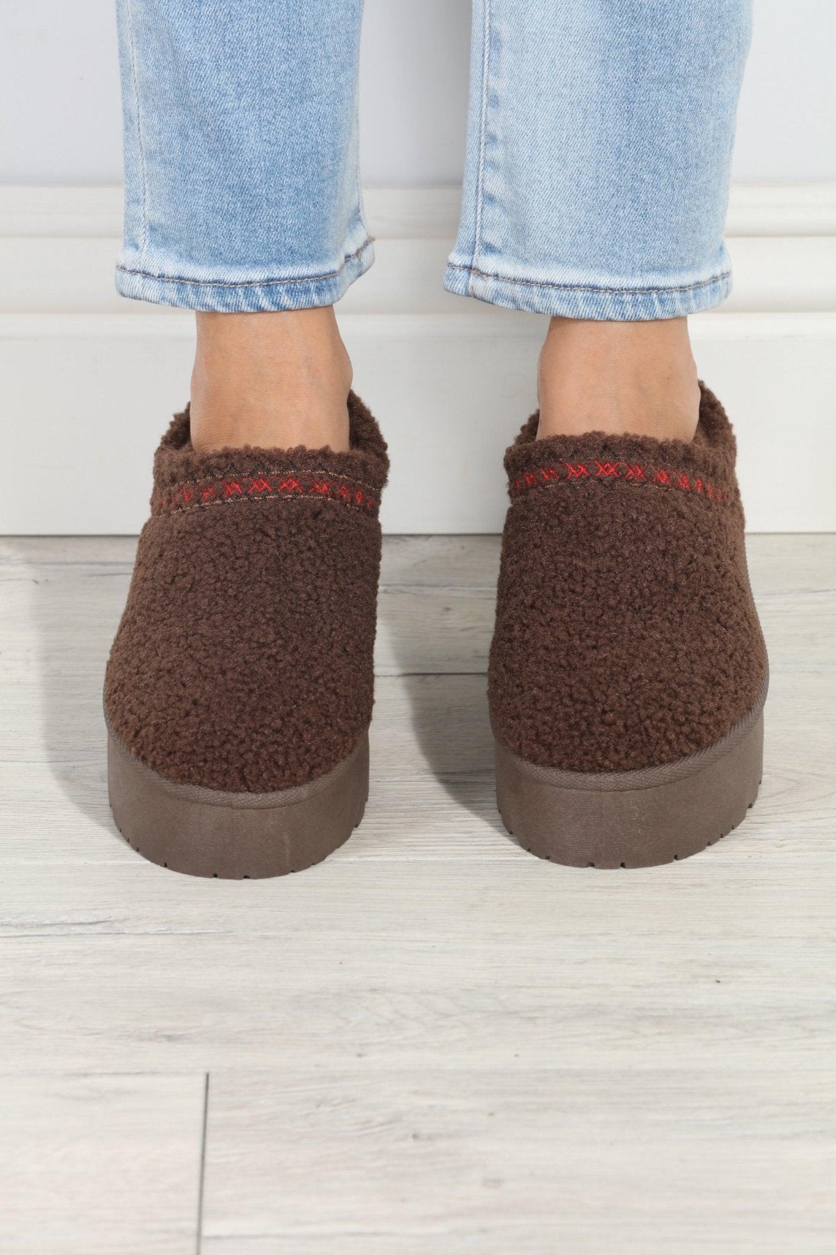 Chocolate Cozy Slides-FINAL SALE